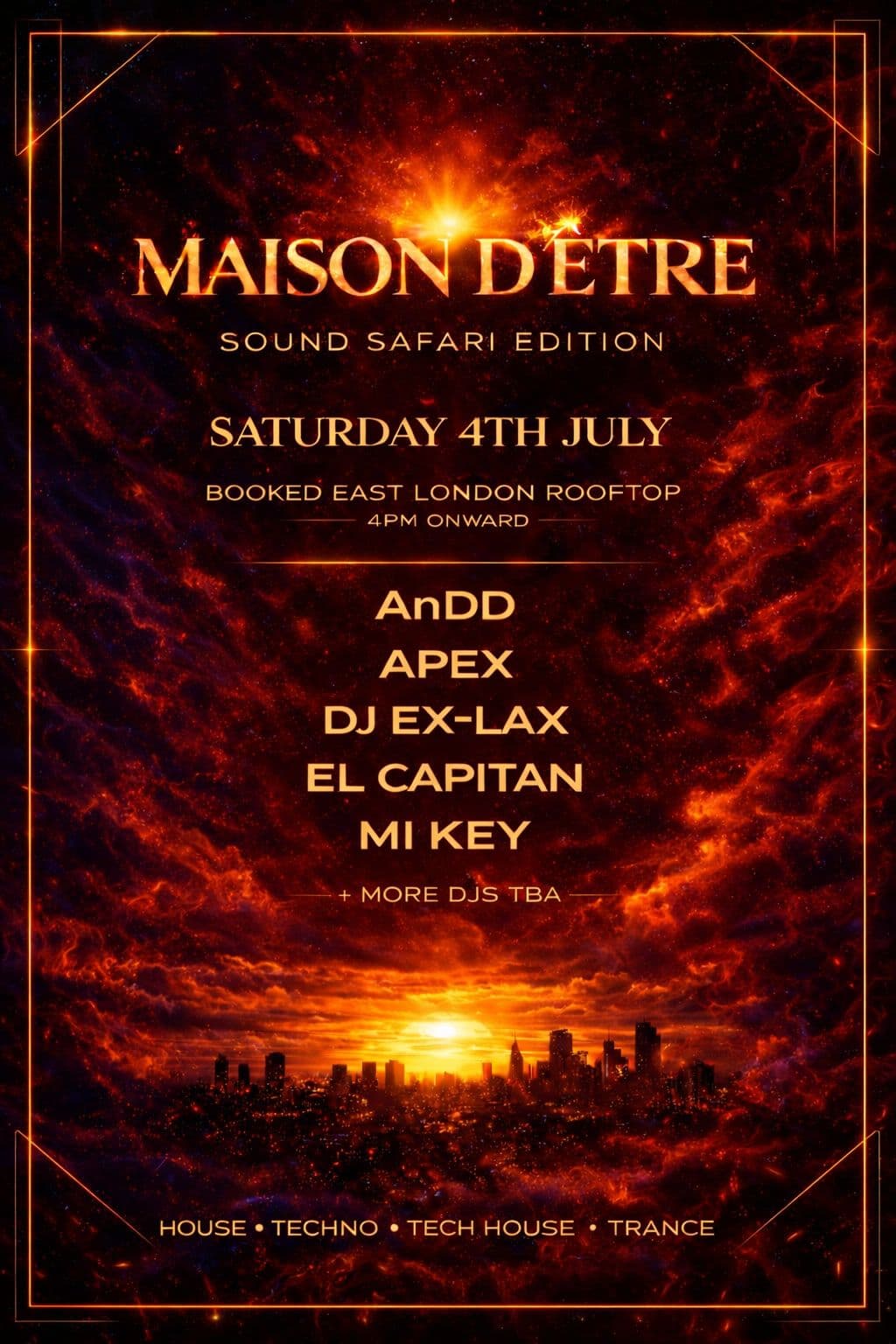 Maison D'être London - Walthamstow 4th July at Walthamstow Assembly Hall