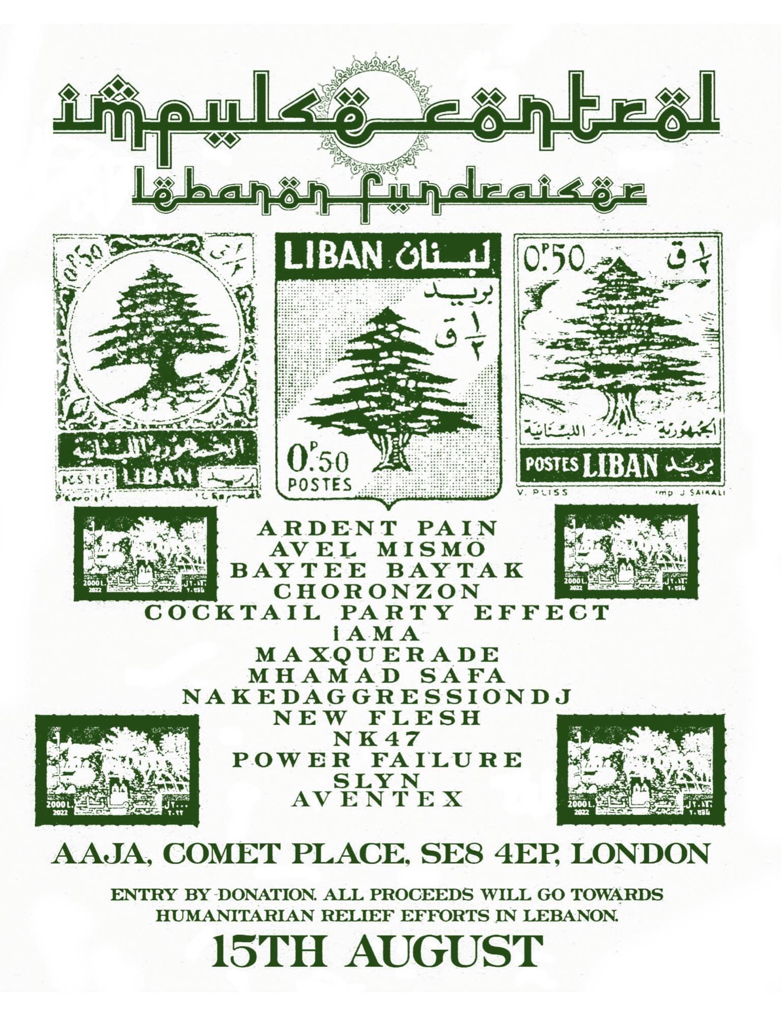 Impulse Control: Lebanon Fundraiser at Aaja Basement