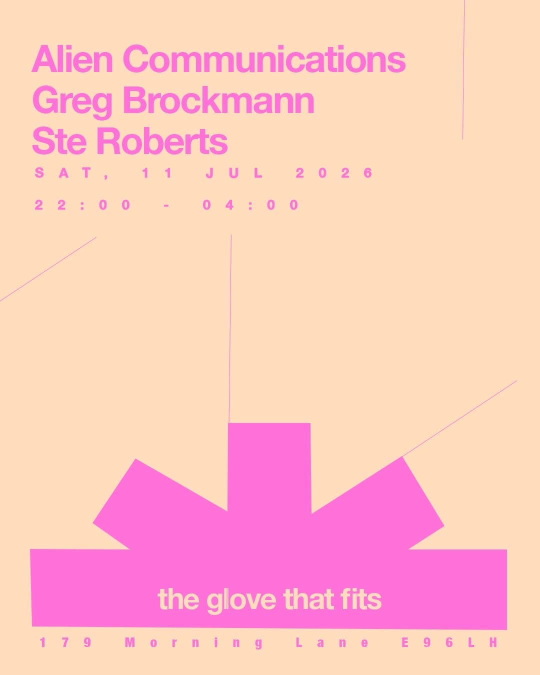 The Glove That Fits presents Alien Communications, Greg Brockmann & Ste Roberts at The Glove That Fits