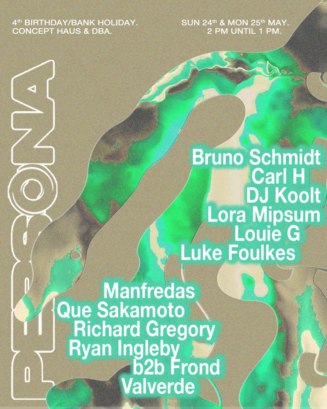 [CANCELLED] Persona - 4th Birthday & Bank Holiday at Concept Haus