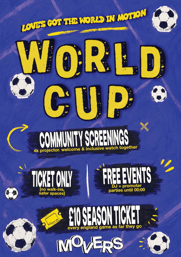 WC: England v Croatia w/ After-Party [Season Tickets Here] at Movers