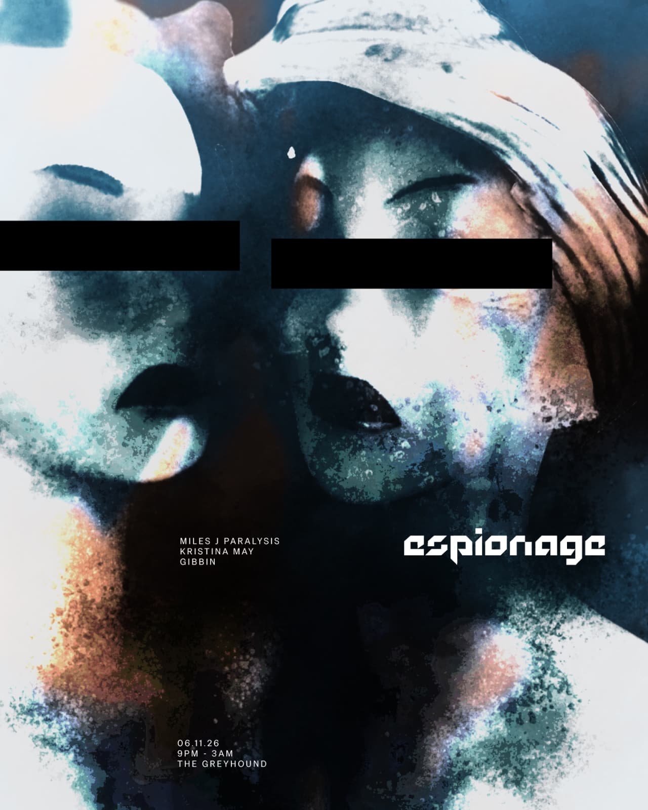 Espionage: Miles J Paralysis, Kristina May & Gibbin at The Greyhound
