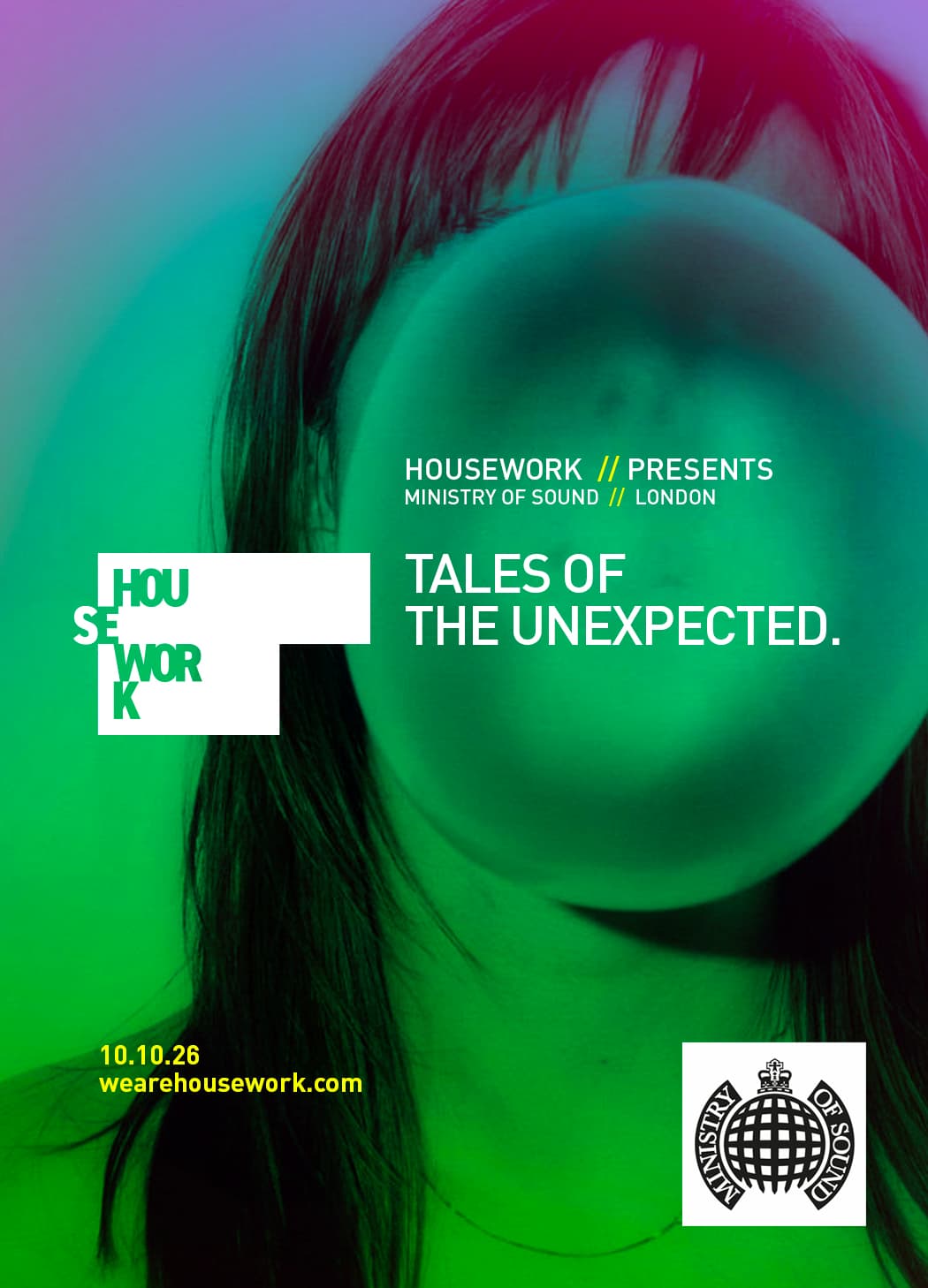 Housework presents Tales of the Unexpected at Ministry Of Sound,UK