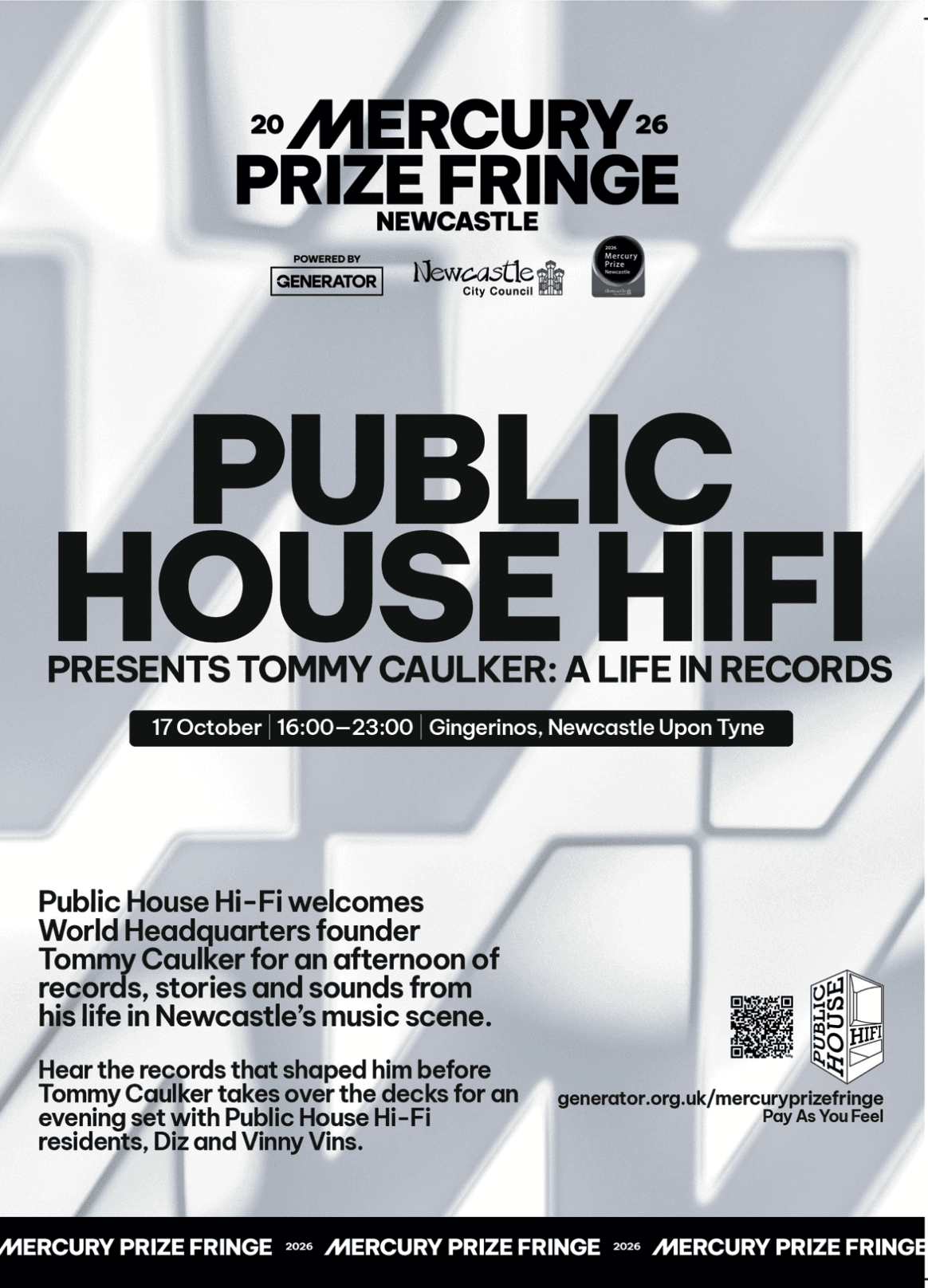 Mercury Prize Fringe Event: Tommy Caulker: A Life in Records (LISTENING SESSION) at Gingerino's Pizza