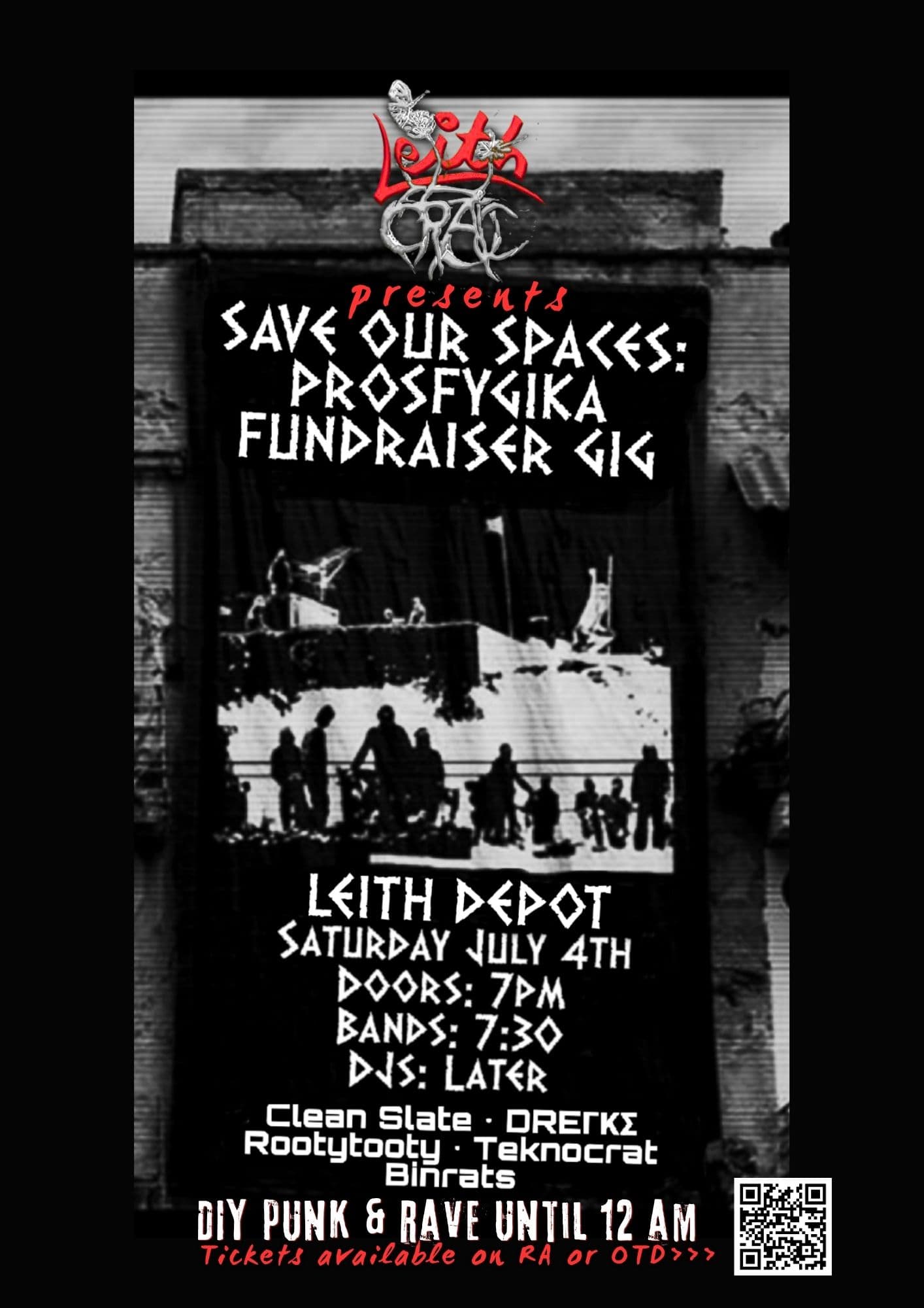 SAVE OUR SPACES: Prosfygika Fundraiser Gig at Leith Depot Bar