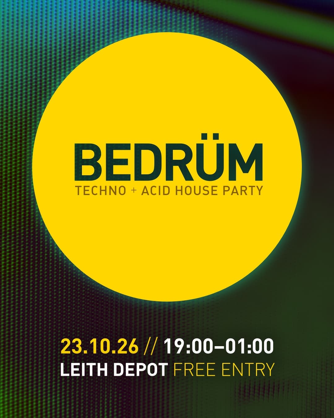 Upcoming event poster at Leith Depot Bar