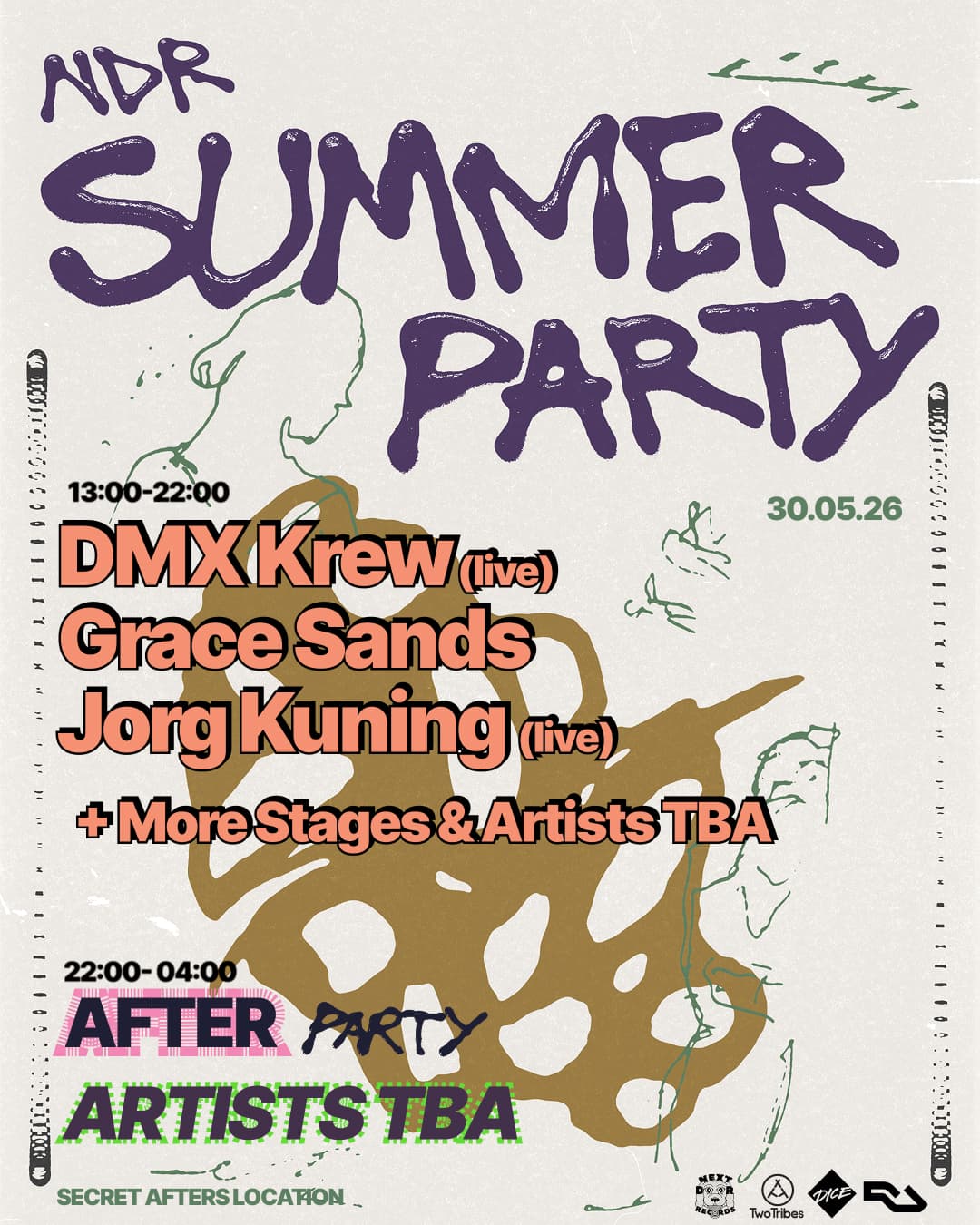 NDR Summer Party with DMX Krew (live), Jorg Kuning (live), Grace Sands + more at Two Tribes   Campfire