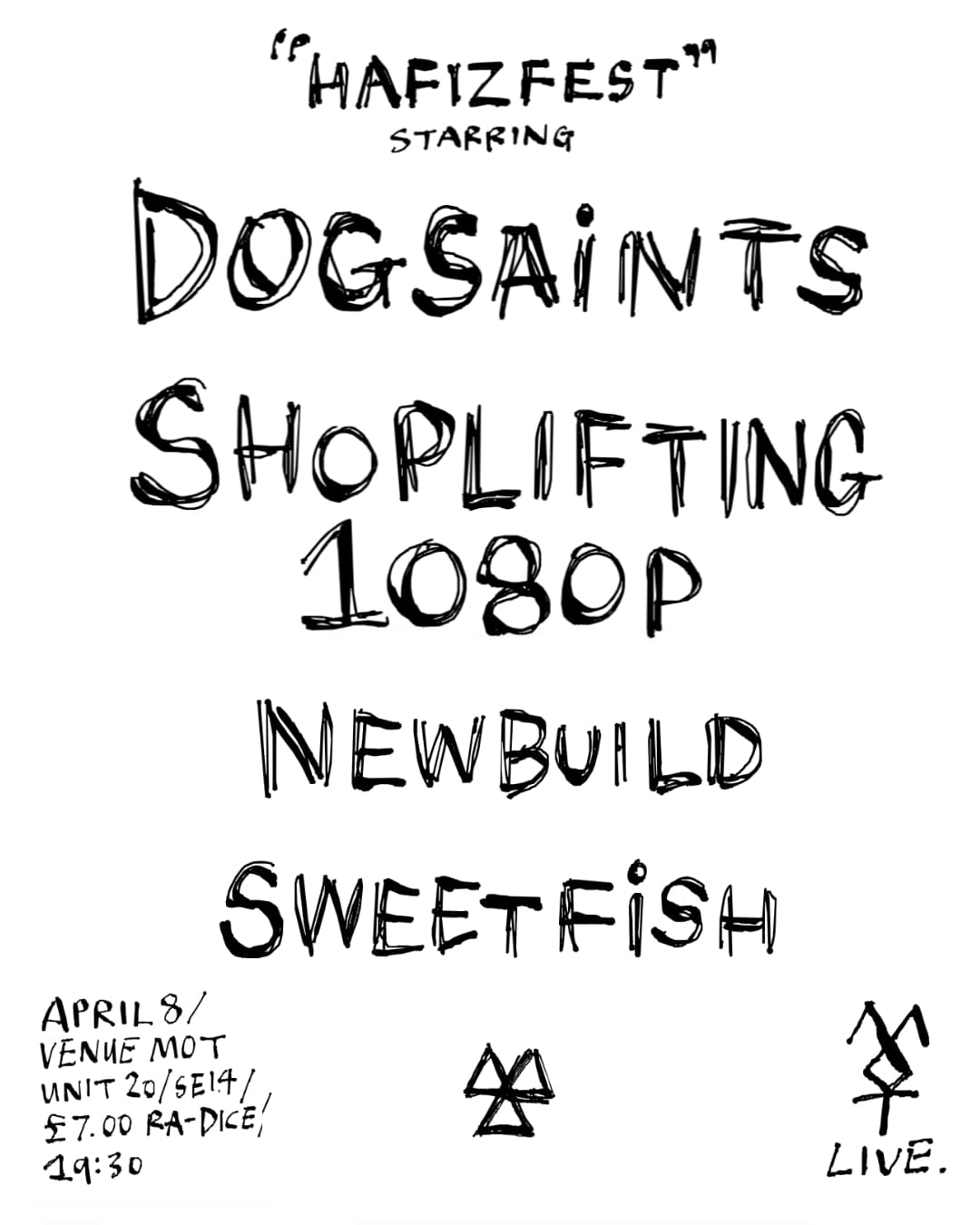 DOG SAINTS / SHOPLIFTING 1080P / NEWBUILD / SWEETFISH live at MOT at Venue MOT