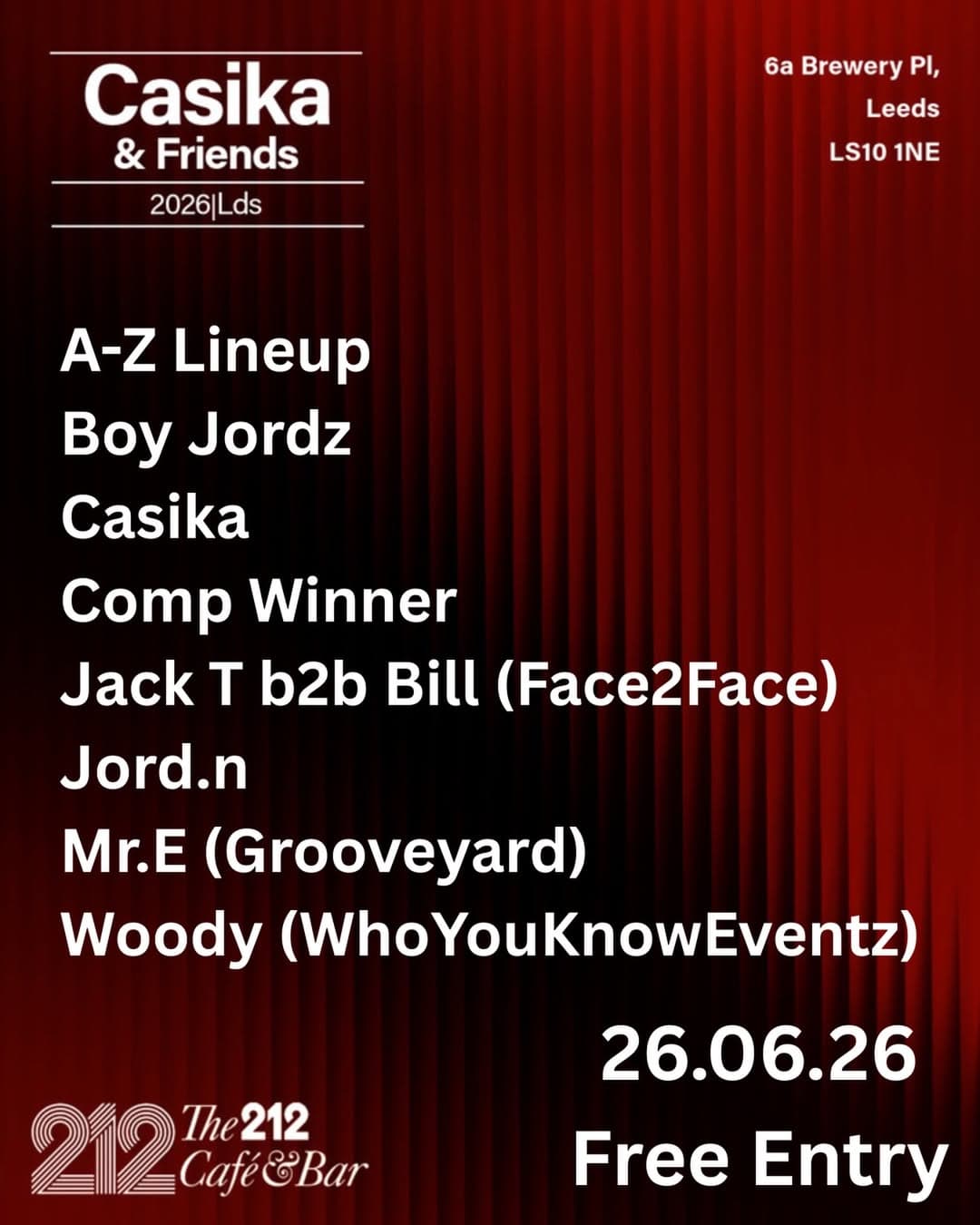 Casika & Friends at The 212 Café & Bar