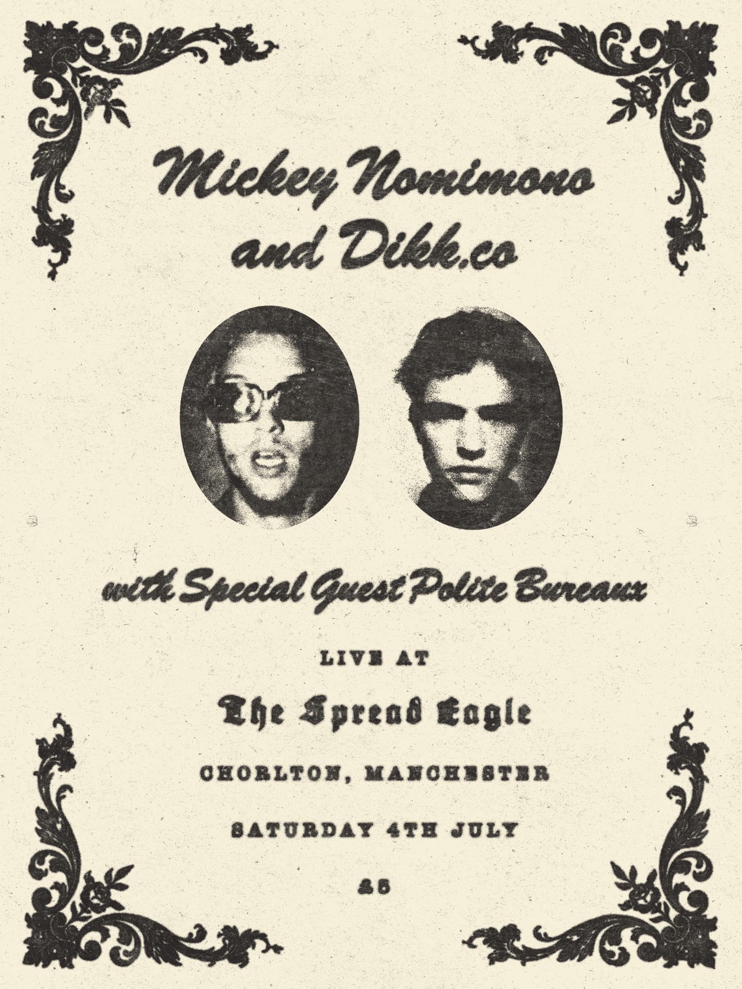 Mickey Nomimono + Dikk.co Live at The Spread Eagle ✦ W/ Special Guest - Polite Bureaux