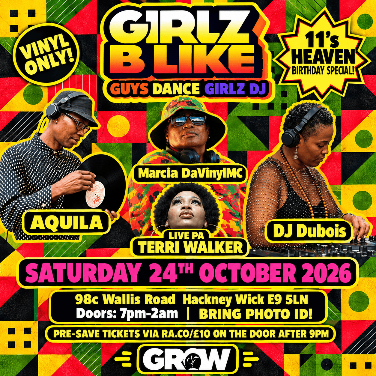 GIRLZ B LIKE: 11's HEAVEN Birthday Celebration at The Grow