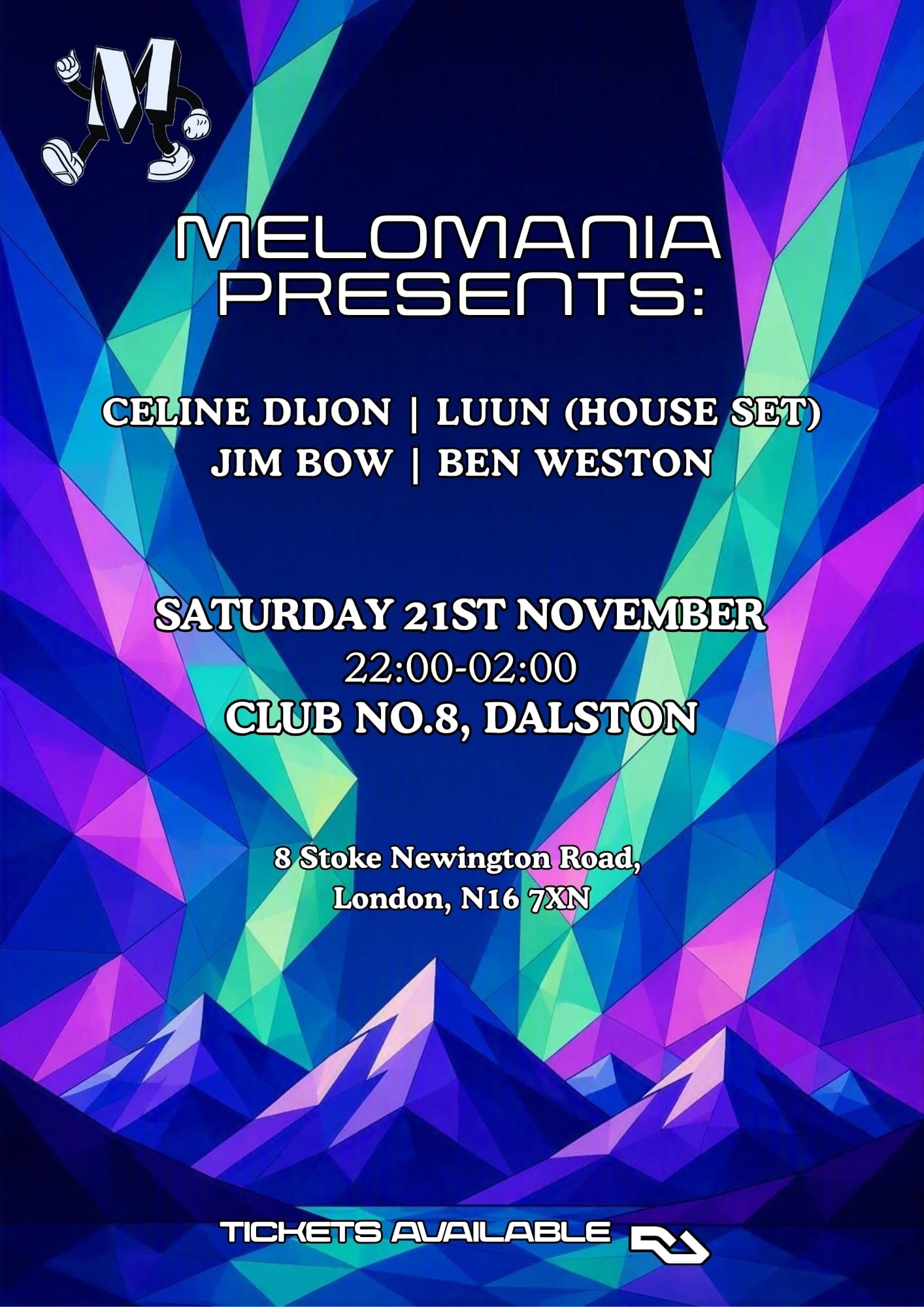 Melomania presents: Celine Dijon, Luun, Jim Bow and Ben Weston