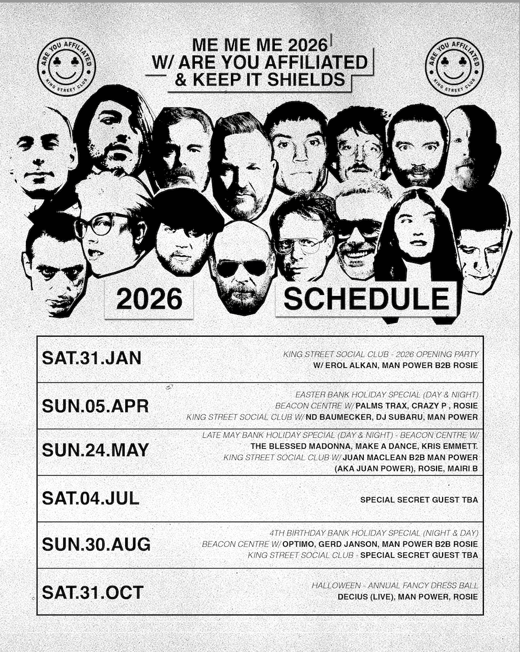 Keep It Shields Day & Night with Optimo, Gerd Janson, Man Power, ROSIE and surprise guests at Are You Affiliated