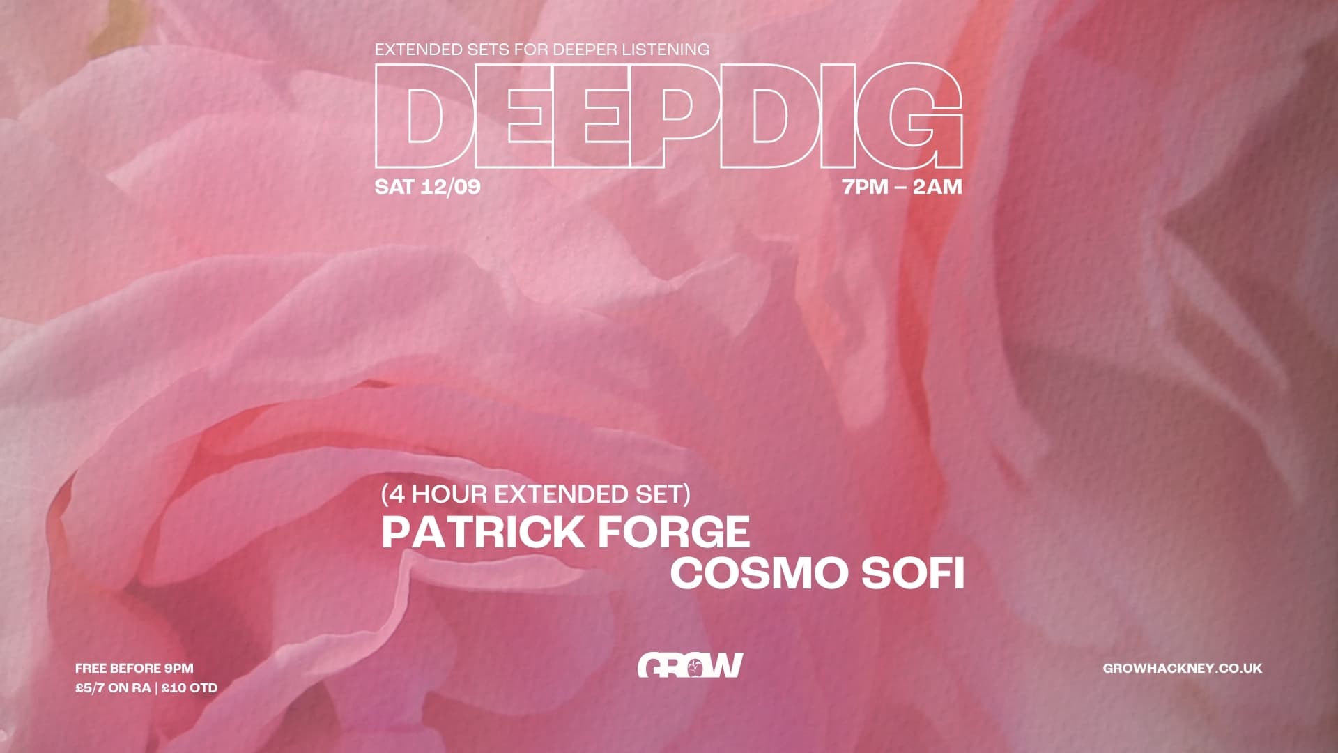 DeepDig: Patrick Forge // Cosmo Sofi at The Grow