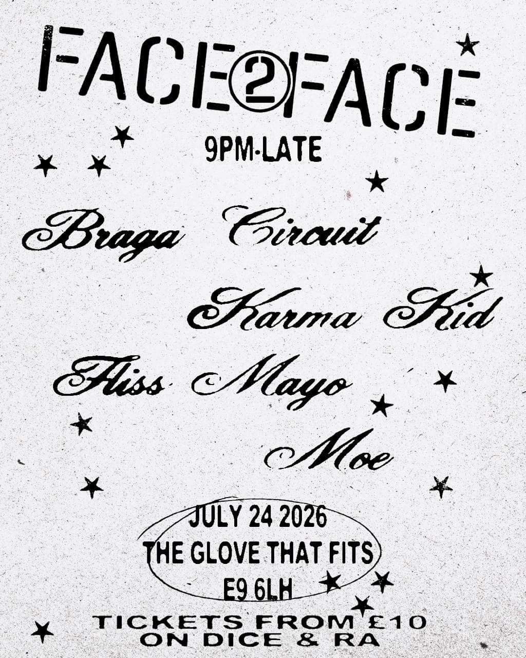 Face 2 Face: Braga Circuit, Karma Kid, Fliss Mayo, Moe