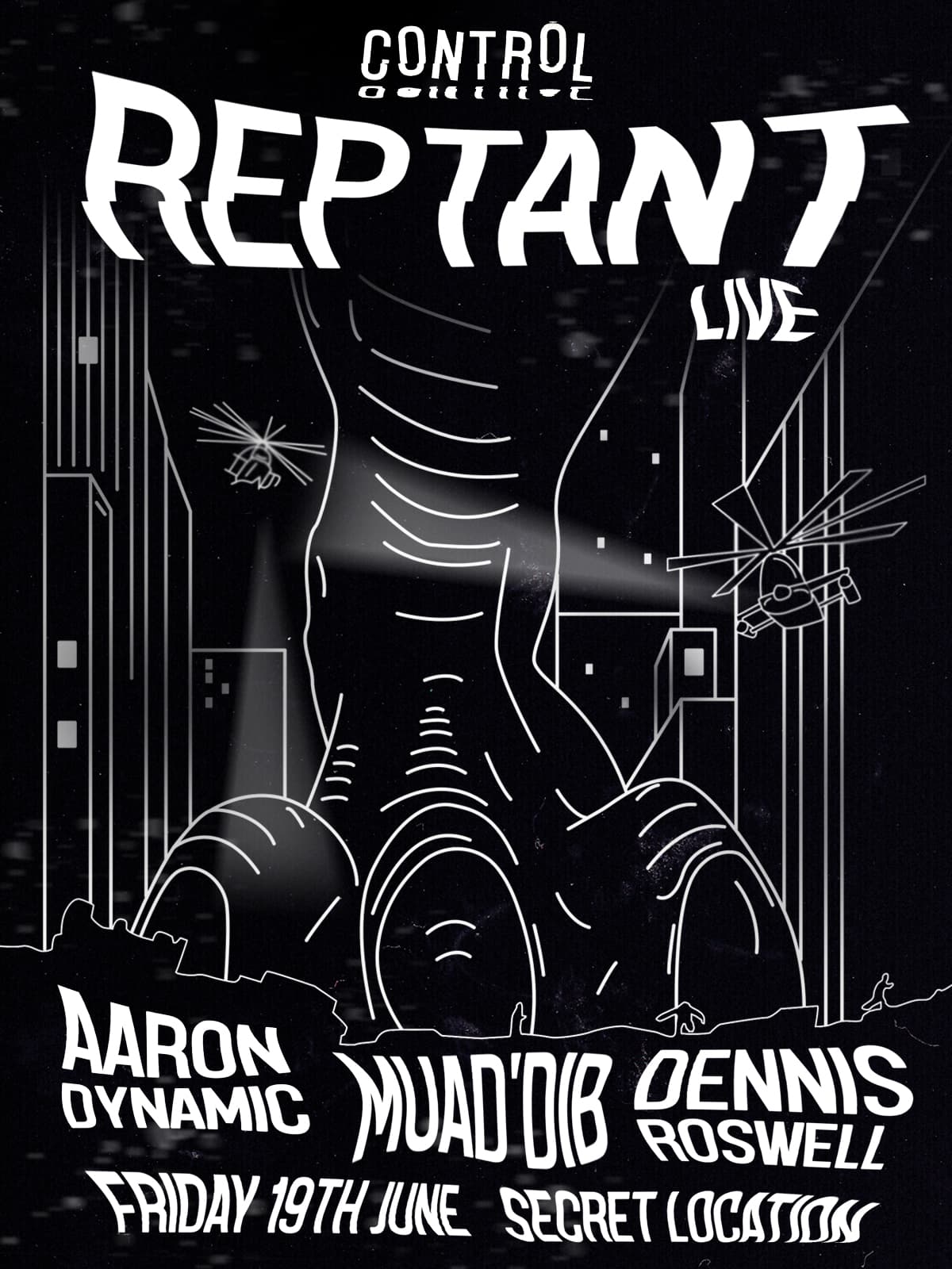 Control Reptant (live) + residents at TBA - Bunker