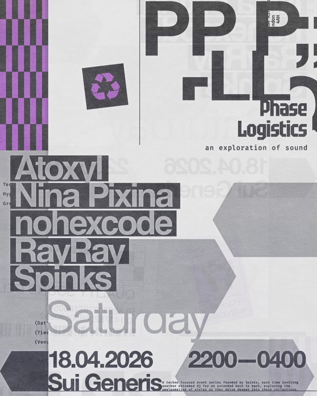 Phase Logistics: PL01 at Sui Generis