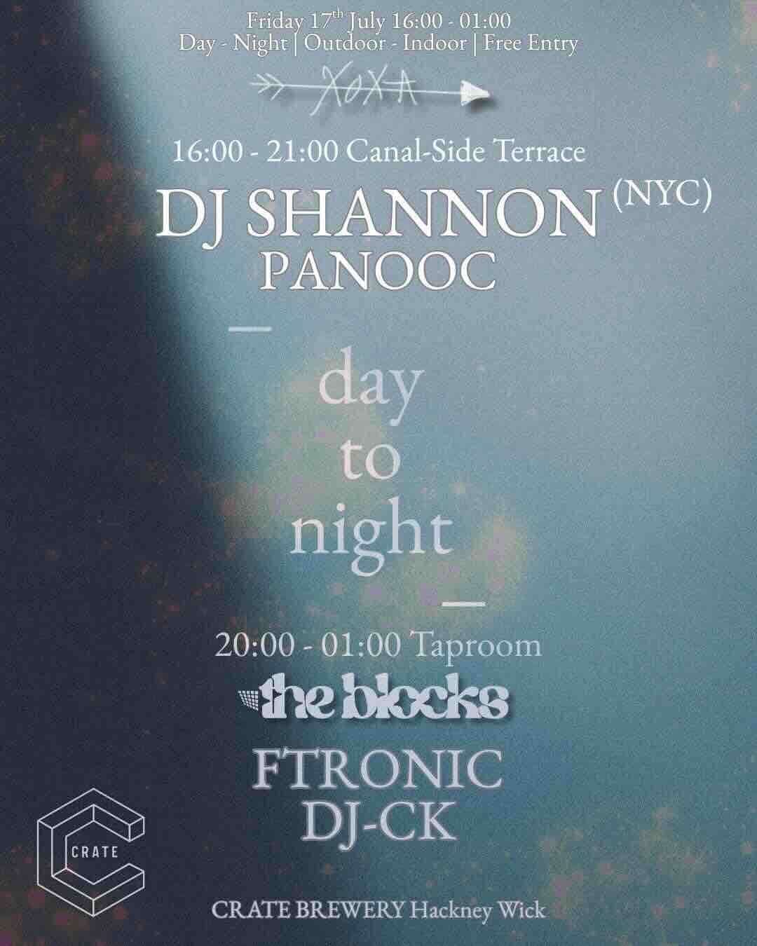 day to night with XOXA & The Blocks: DJ Shannon (NYC), Panooc, fTronic & DJ-CK at Crate Brewery