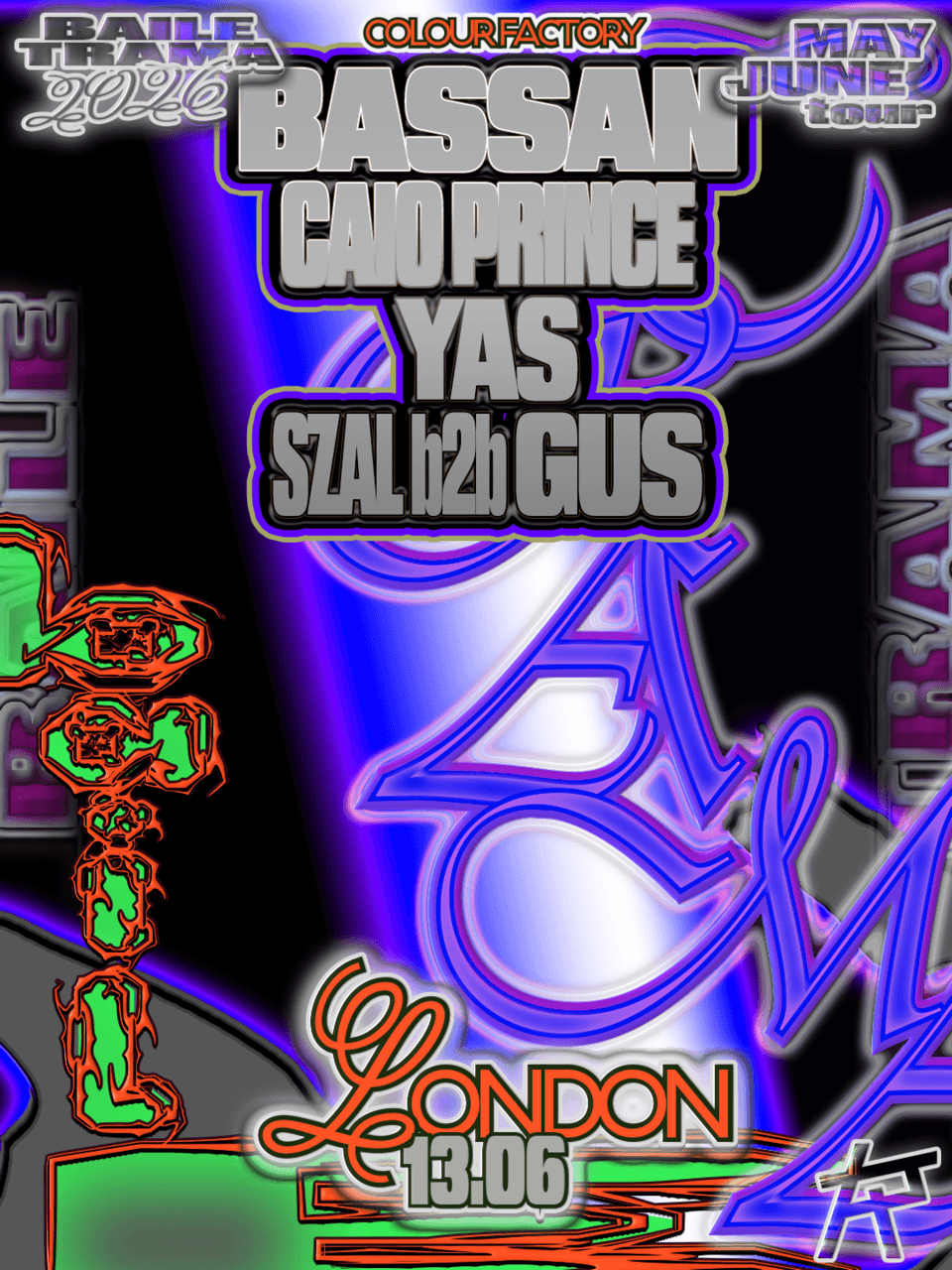 BAILE TRAMA with Caio Prince, BASSAN, YAS  at Colour Factory London