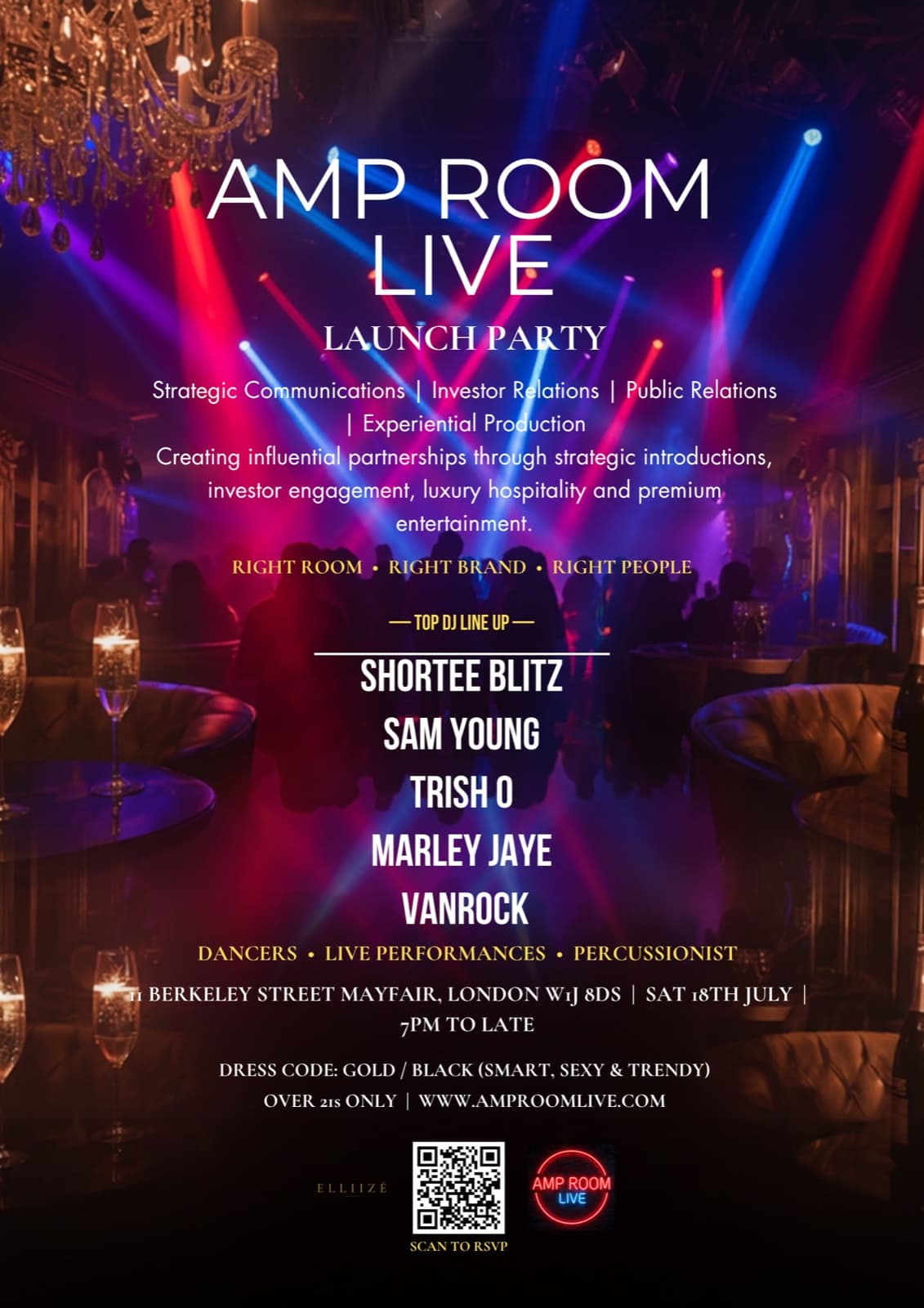 Amp Room Live Launch party ft Shortee Blitz, special guests and performers