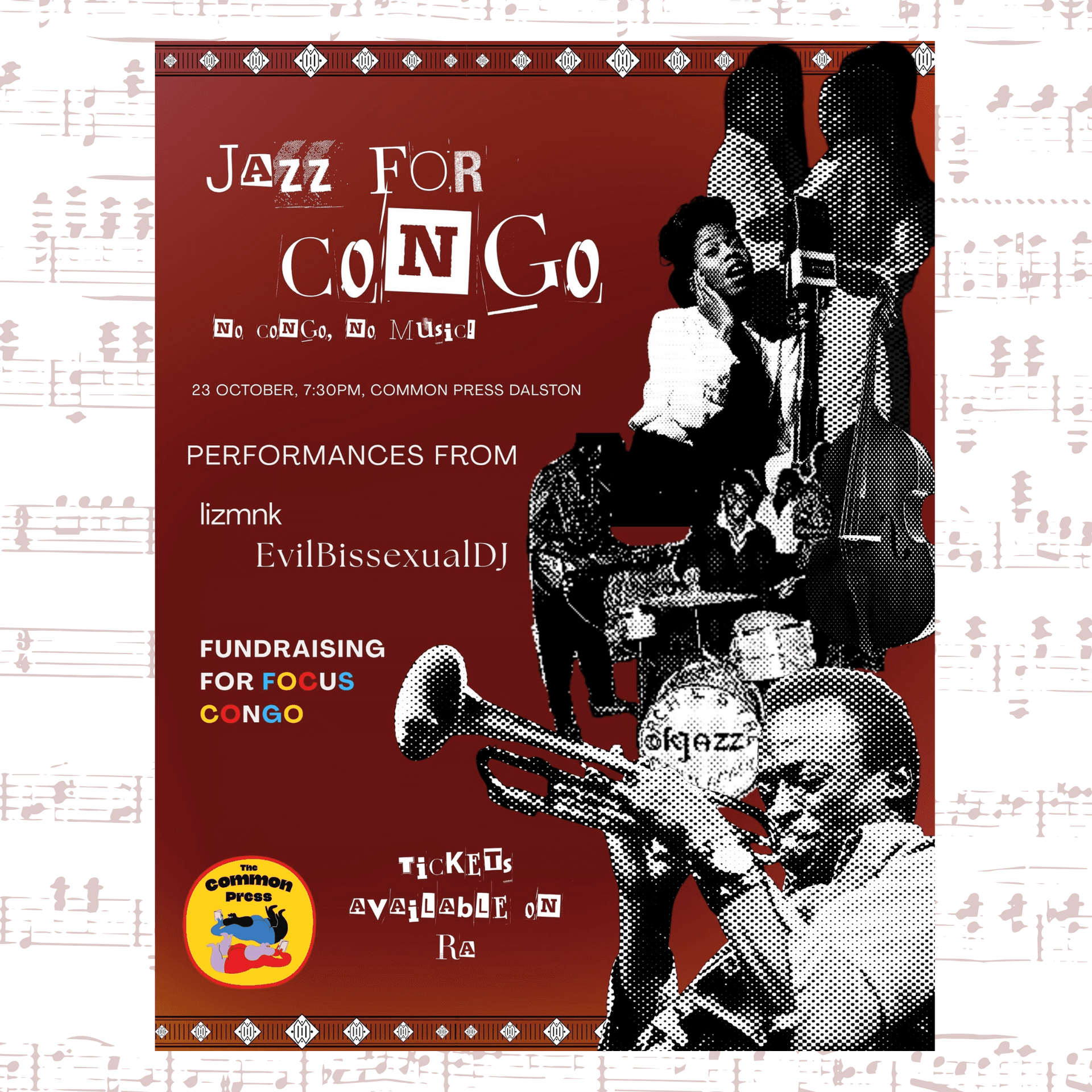 Jazz for Congo: Fundraiser for Focus Congo at TBA - The Common Press Dalston