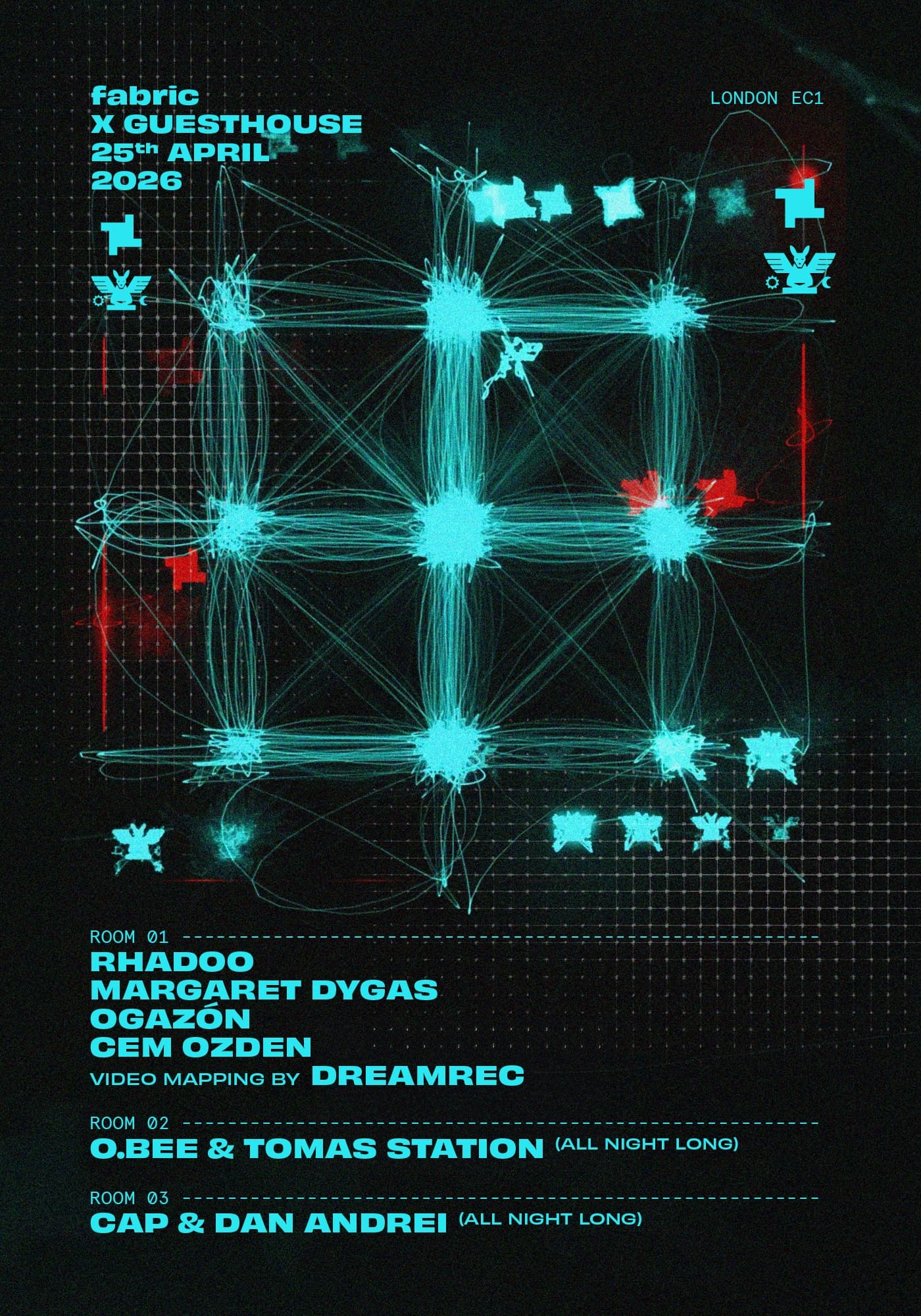 fabric: 25 Years Guesthouse - Rhadoo, Margaret Dygas, Ogazón, O.BEE & Tomas Station, Cap at FabricXX