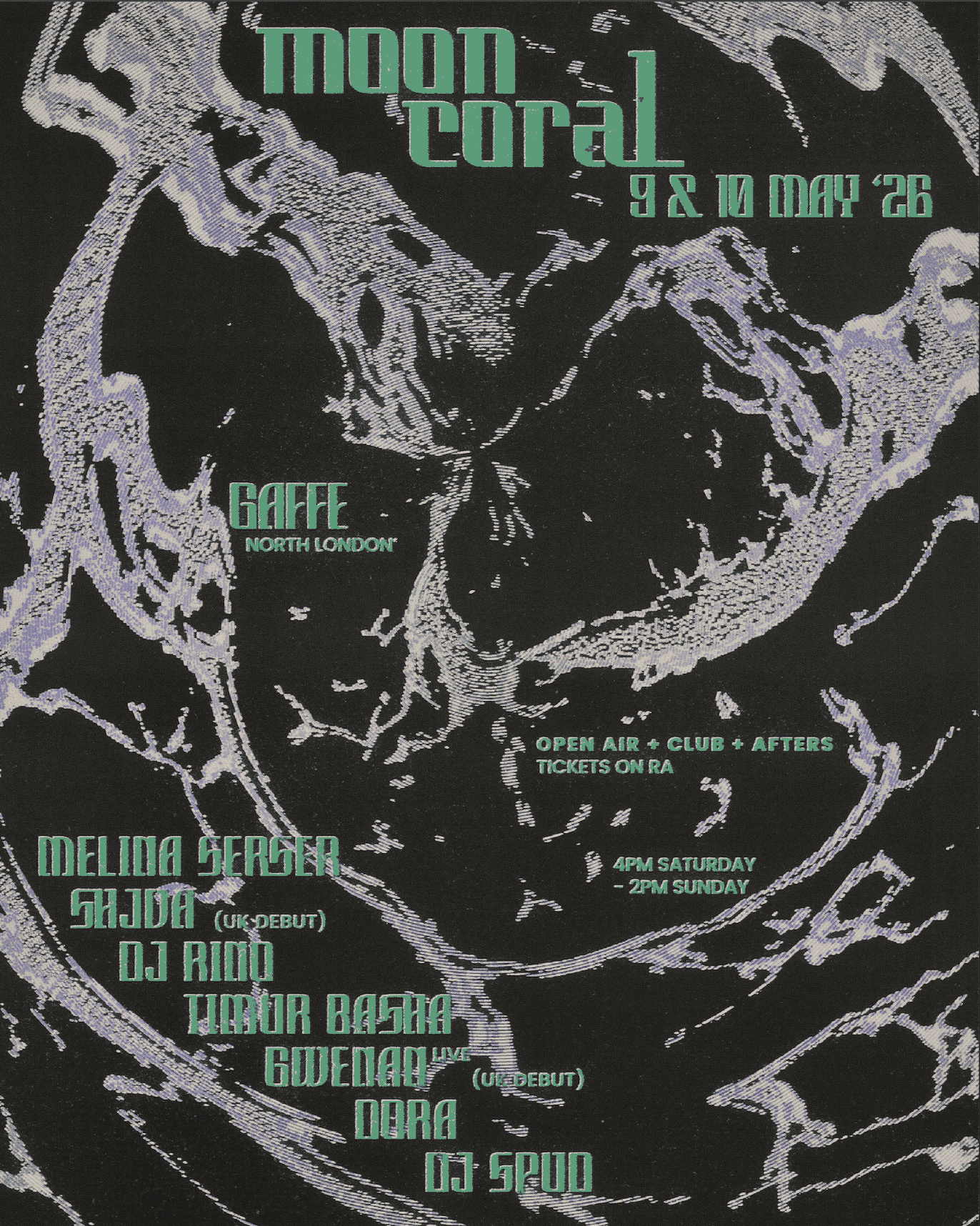 Moon Coral 18: Melina Serser, Shjva, Gwenan (live), DJ Rino, Timur Basha at Gaffe