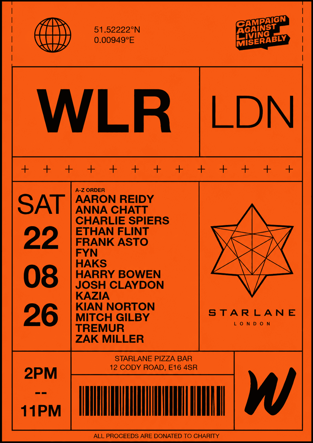 WLR presents at Starlane Pizza Bar
