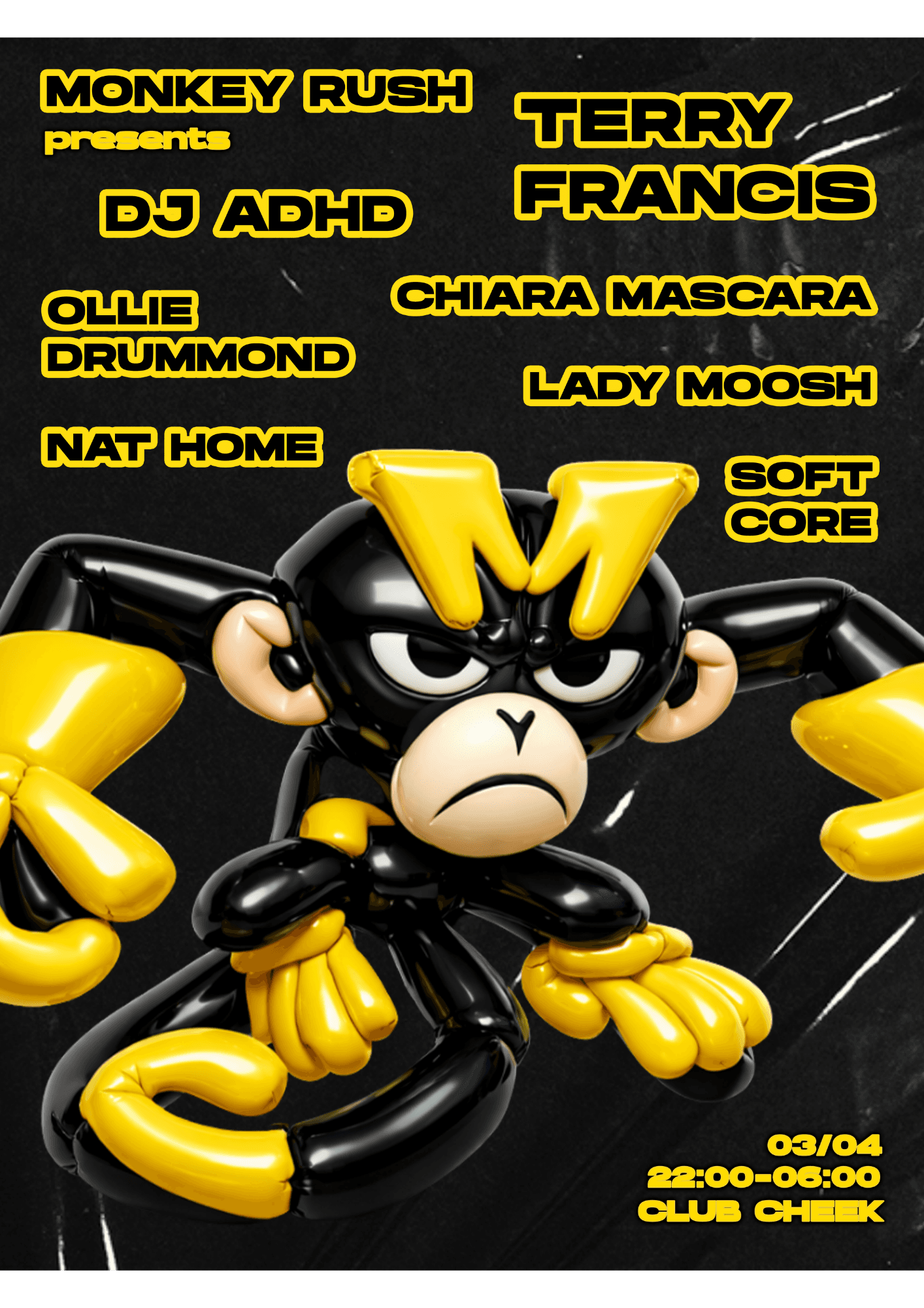 Monkey Rush: Good Friday w/ Terry Francis, DJ ADHD, Ollie Drummond, Chiara Mascara at Club Cheek