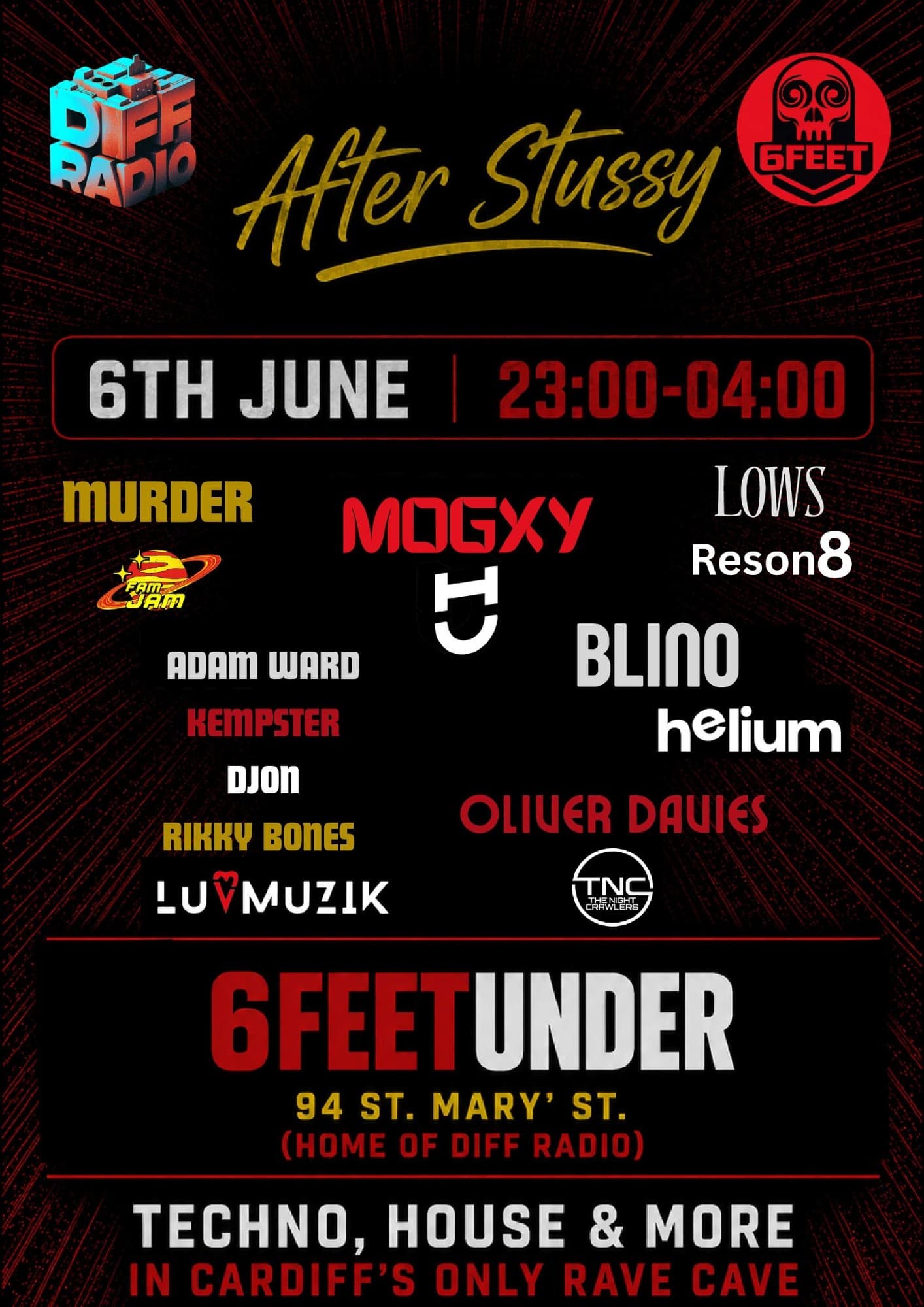 After Stussy: Chris Stussy Afterparty Cardiff at Six Feet Under