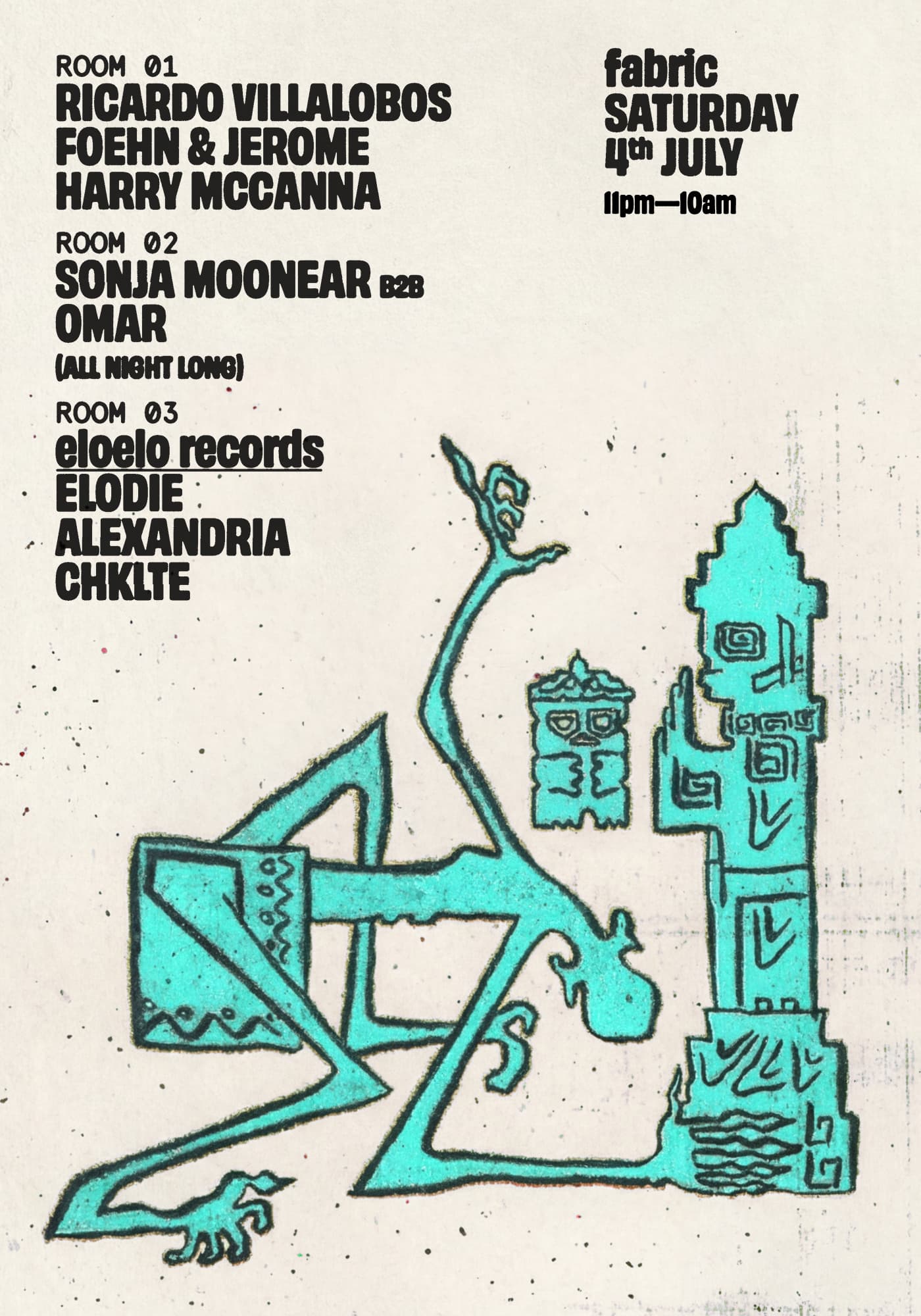 fabric: Ricardo Villalobos, Sonja Moonear B2B Omar, Foehn & Jerome, Harry McCanna