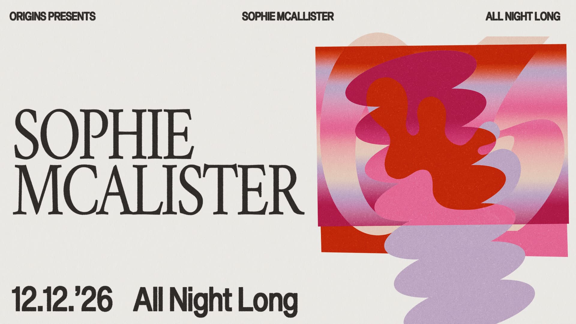 Origins: Sophie McAlister (All Night Long) at Night Tales Loft