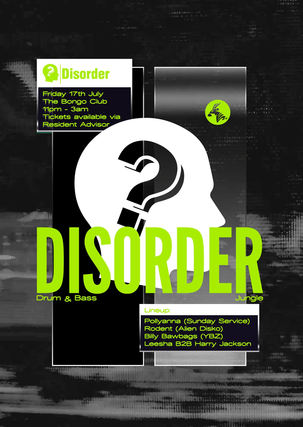 Disorder: Bongo Closing Party [JUNGLE & DRUM & BASS] at The Bongo Club