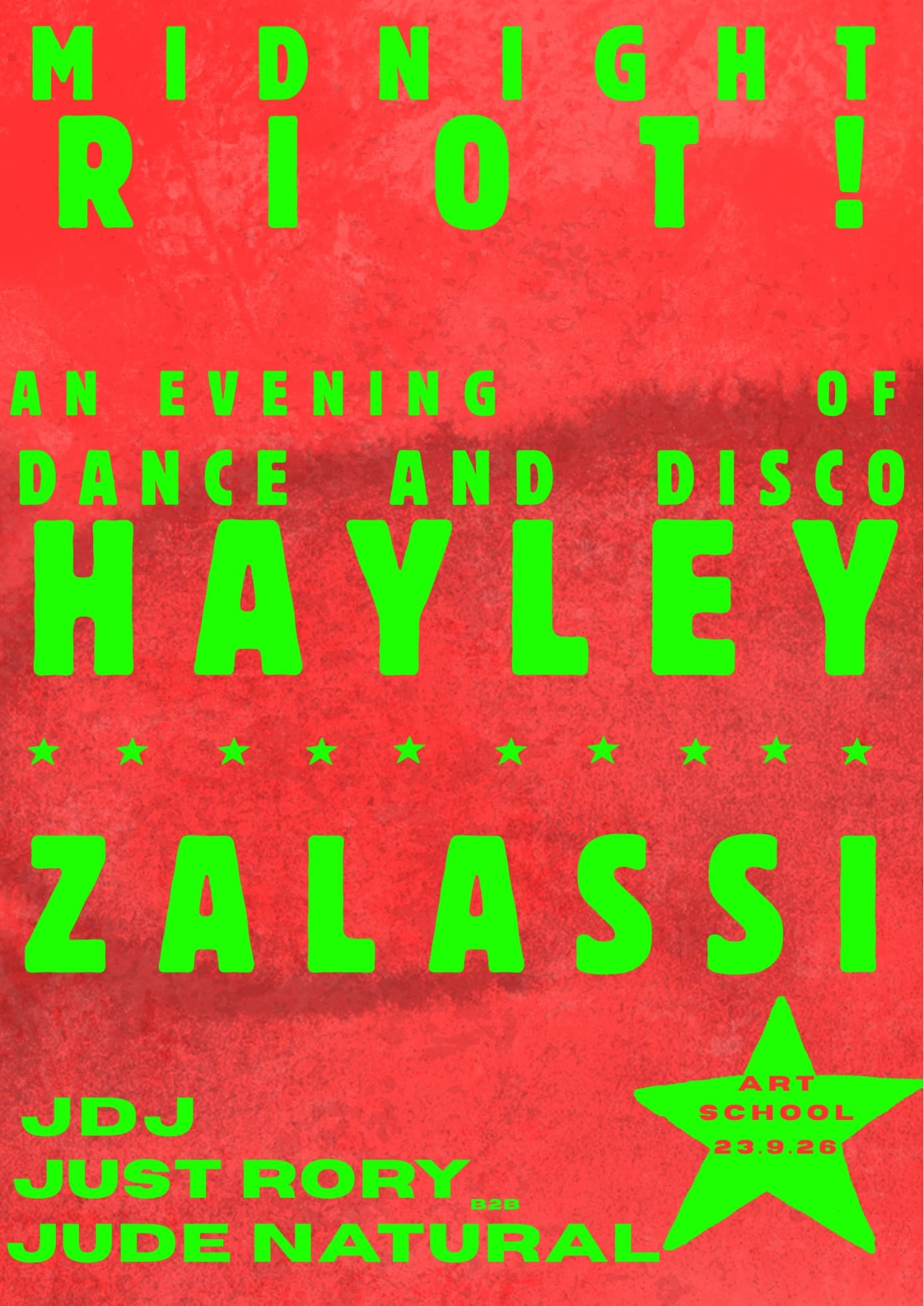 Midnight Riot! with Hayley Zalassi at The Art School