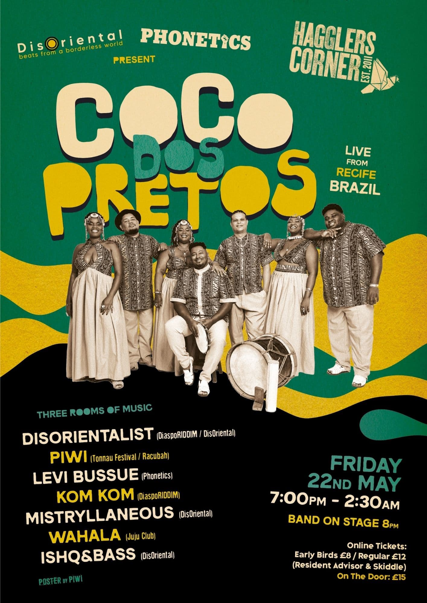 Phon-etics x DisOriental: Coco Dos Pretos (Live 8 piece band from Recife Brazil) at Hagglers Corner