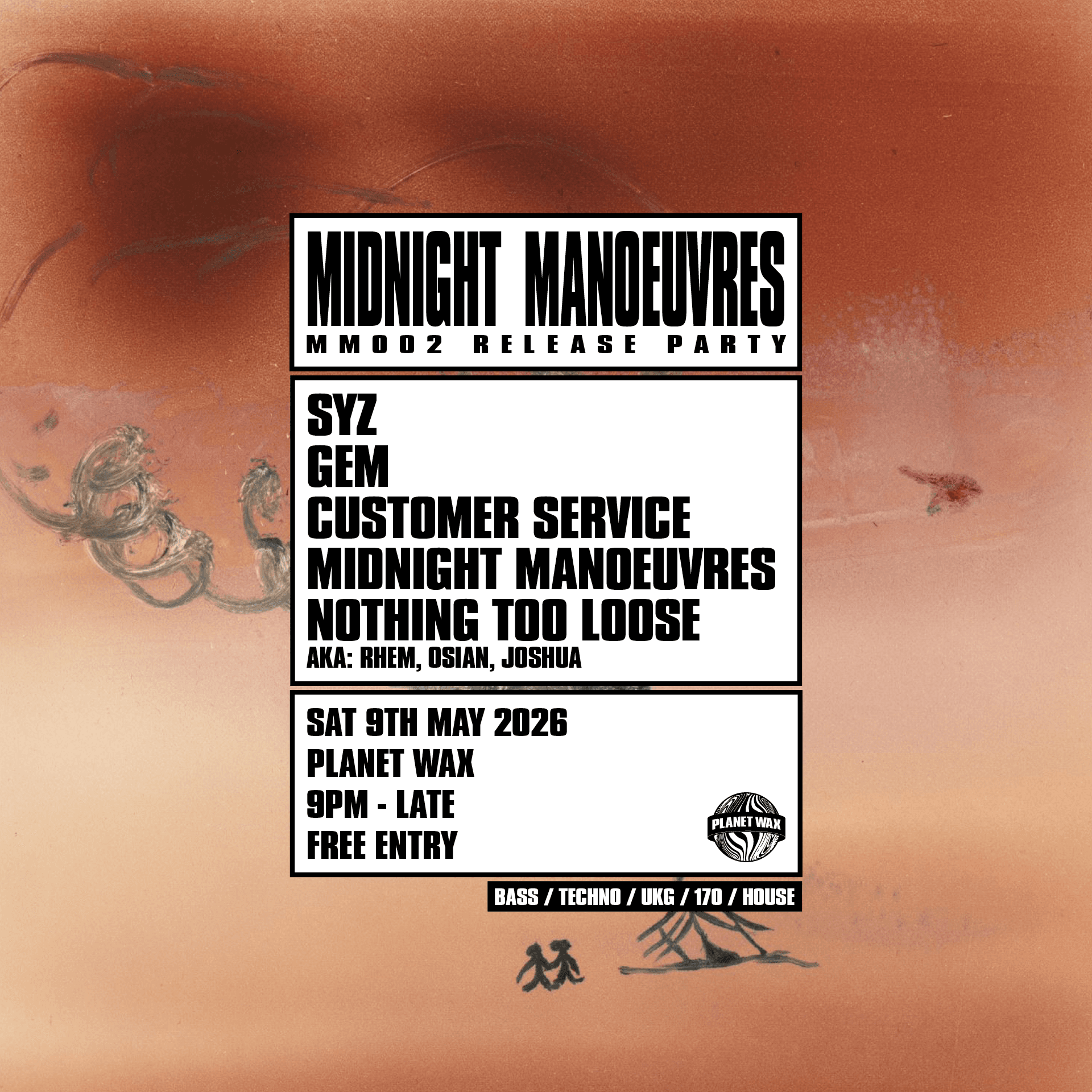 Midnight Manoeuvres - MM002 RELEASE PARTY at Planet Wax