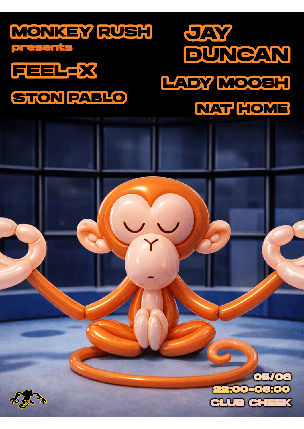 Monkey Rush presents: Jay Duncan, Feel-X, Lady Moosh, Ston Pablo at CLUB CHEEK