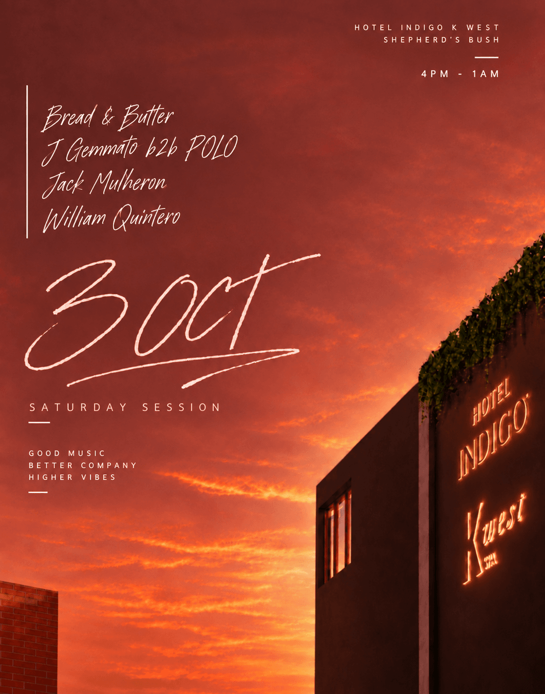 K west presents Saturday sessions