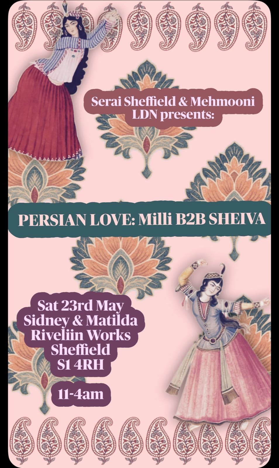 Serai & Mehmoni LDN present 'PERSIAN LOVE: Milli B2B SHEIVA' at Sidney & Matilda