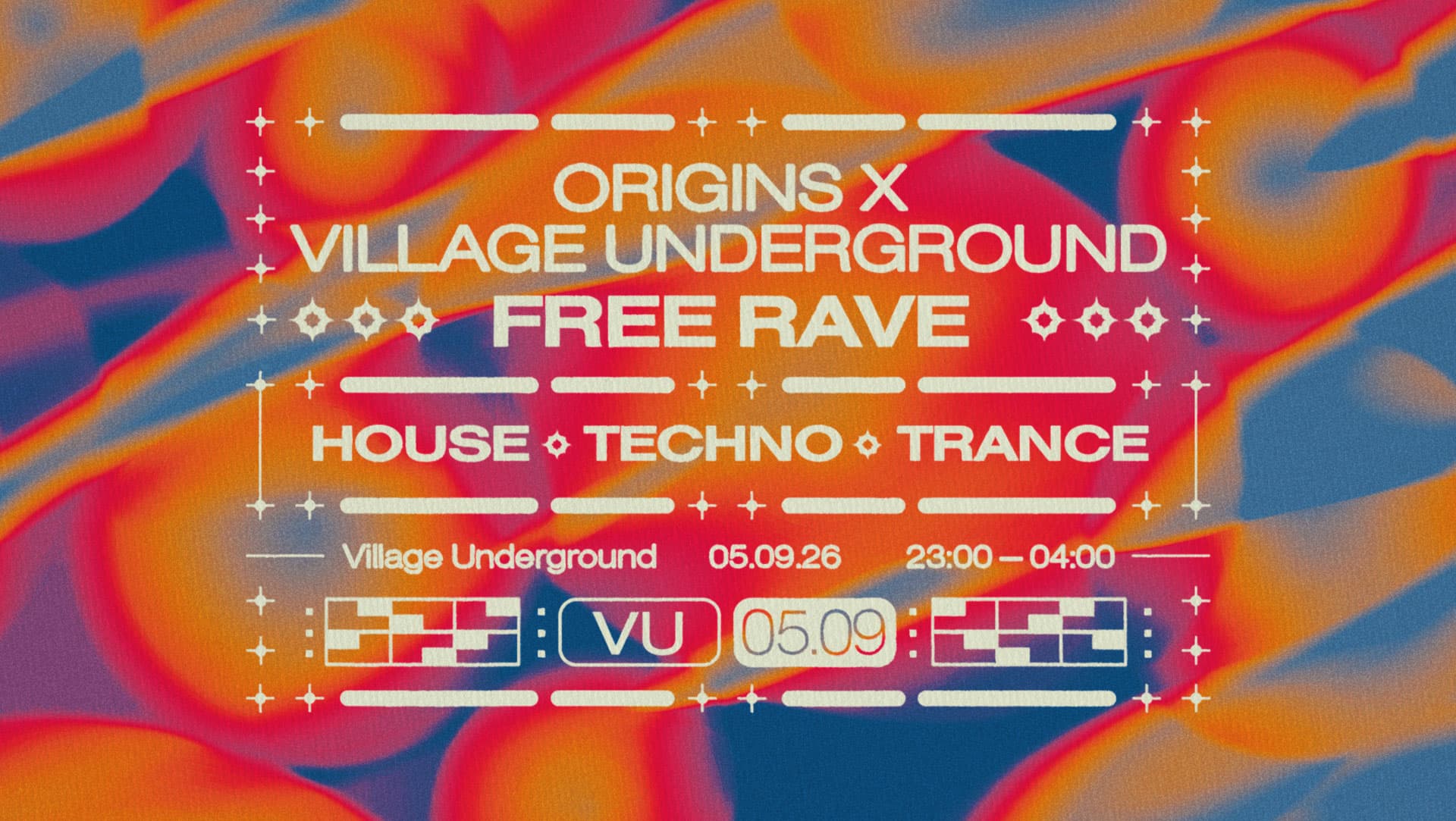 Origins x VU Free Rave: House Techno Trance at Village Underground