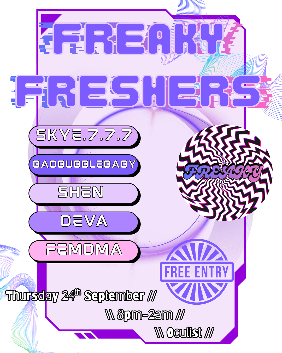 Freaky Freshers at The Oculist