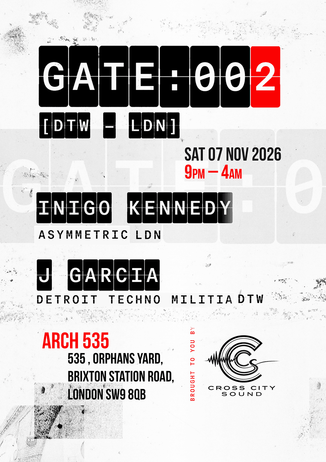 Upcoming event poster at Arch 535