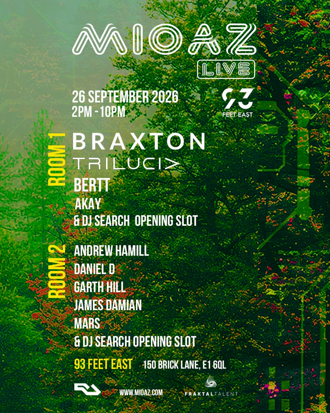MIOAZ Live presents Braxton & Trilucid at 93 Feet East