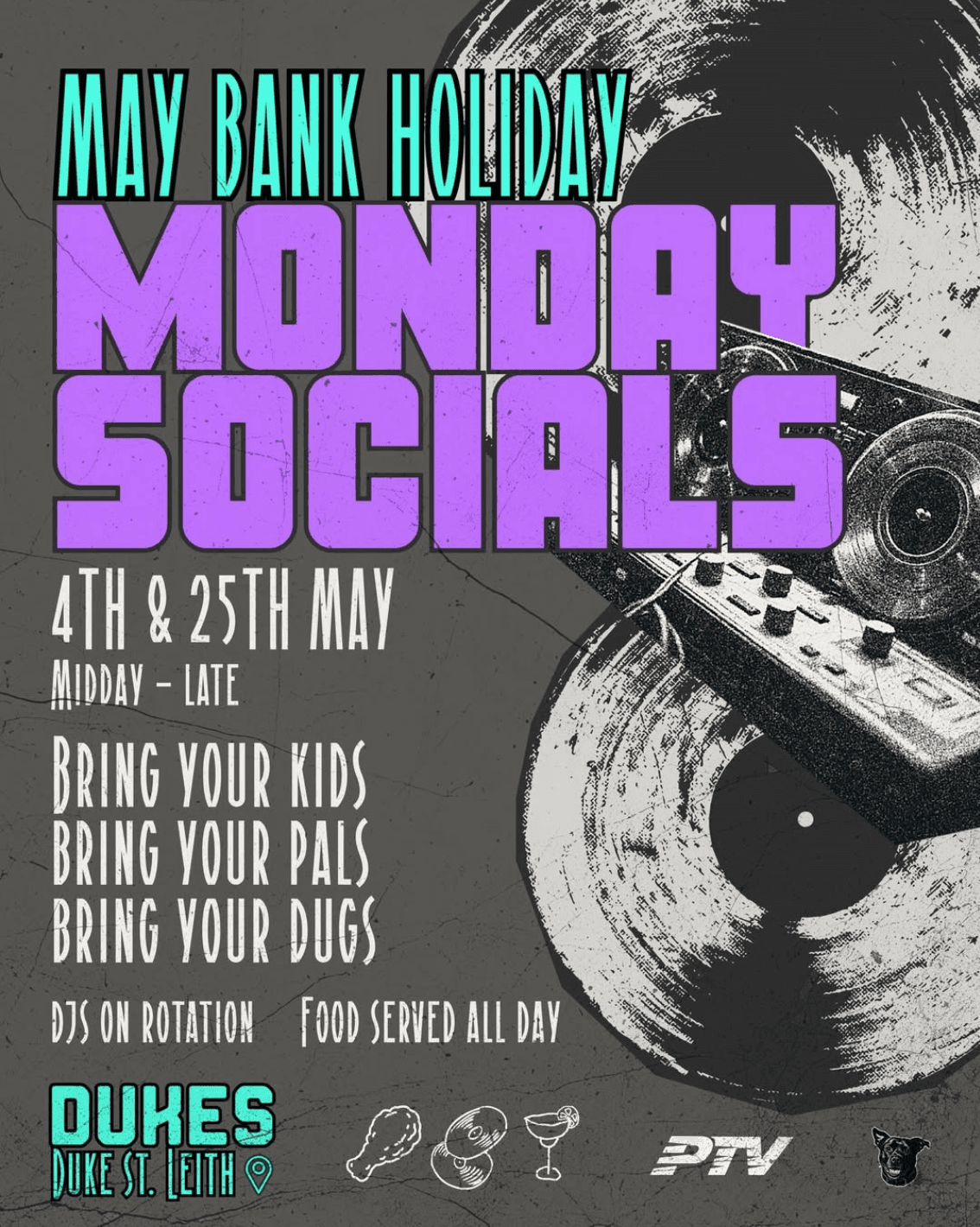 May Bank Holiday Monday Socials at Dukes