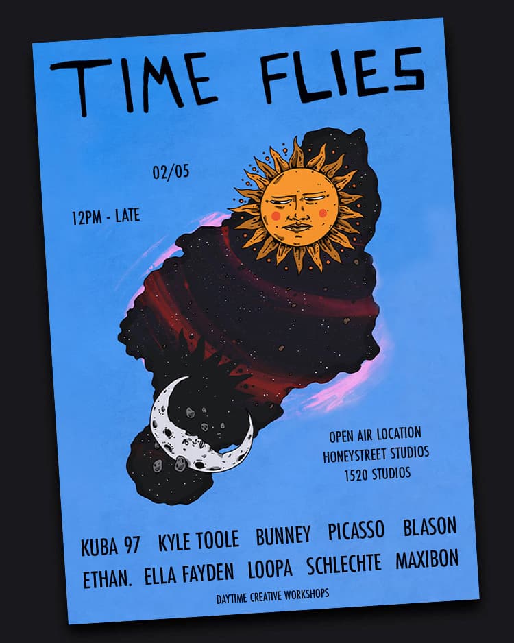 Time Flies 4th Birthday - Day & Night Party at TBA - Secret Open Air Location