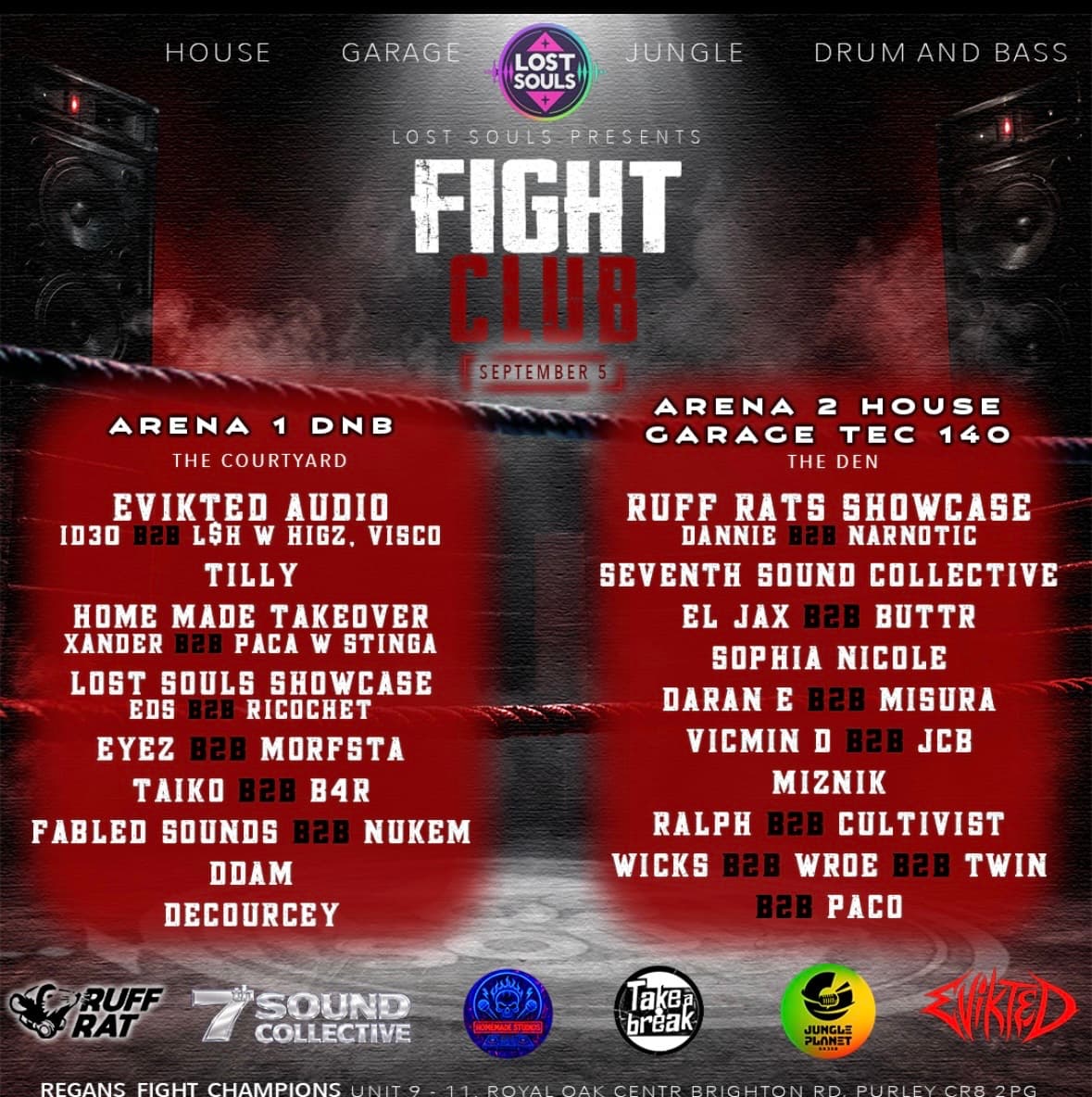 (HOUSE-GARAGE-TECHNO-DNB) LSP PRESENTS - FIGHT CLUB at Regans Fight Club
