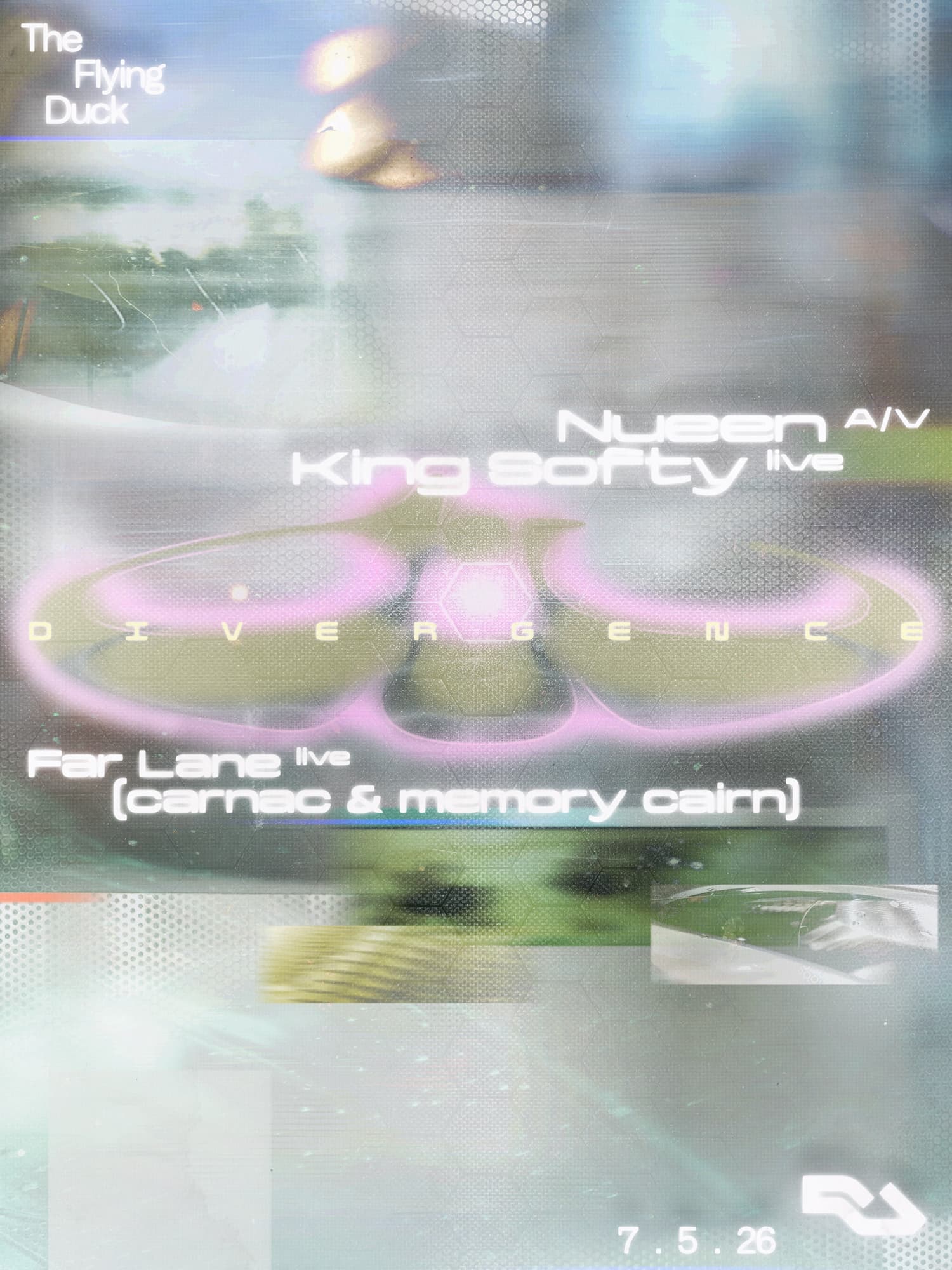 Divergence presents Nueen (A/V), King Softy (live), Far Lane (live), carnac & memory cairn at The Flying Duck