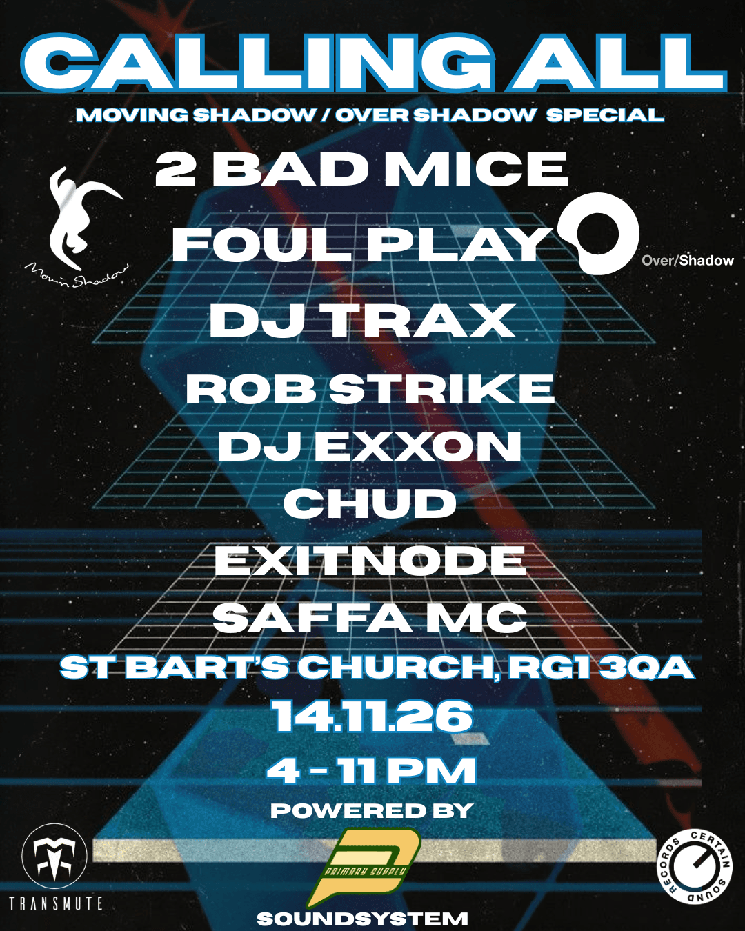 Calling All - Moving Shadow / Over Shadow Special at St Barnabus Church