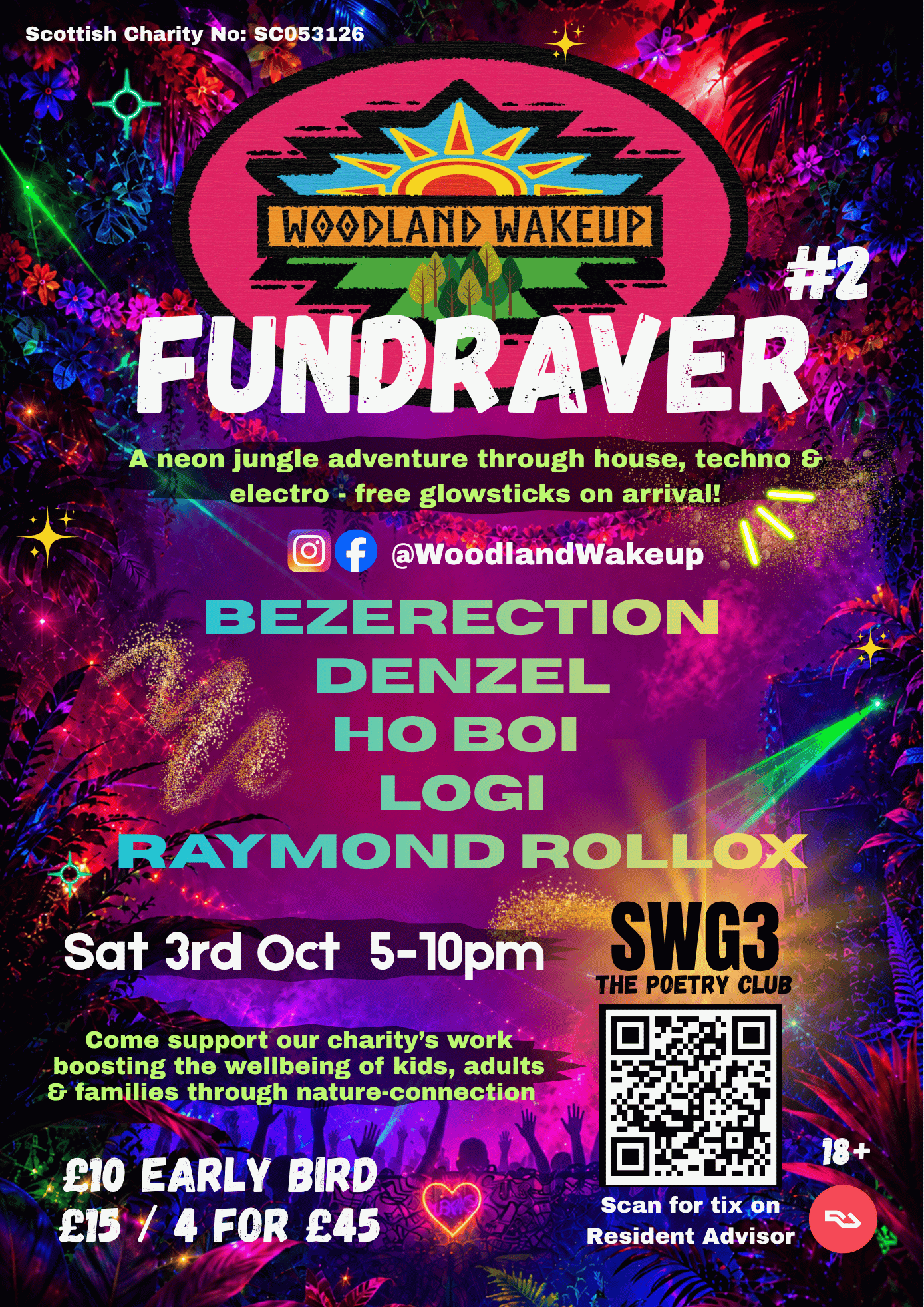 Woodland Wakeup Fundraver#2 - NEON JUNGLE THEMED RAVE <3 at SWG3