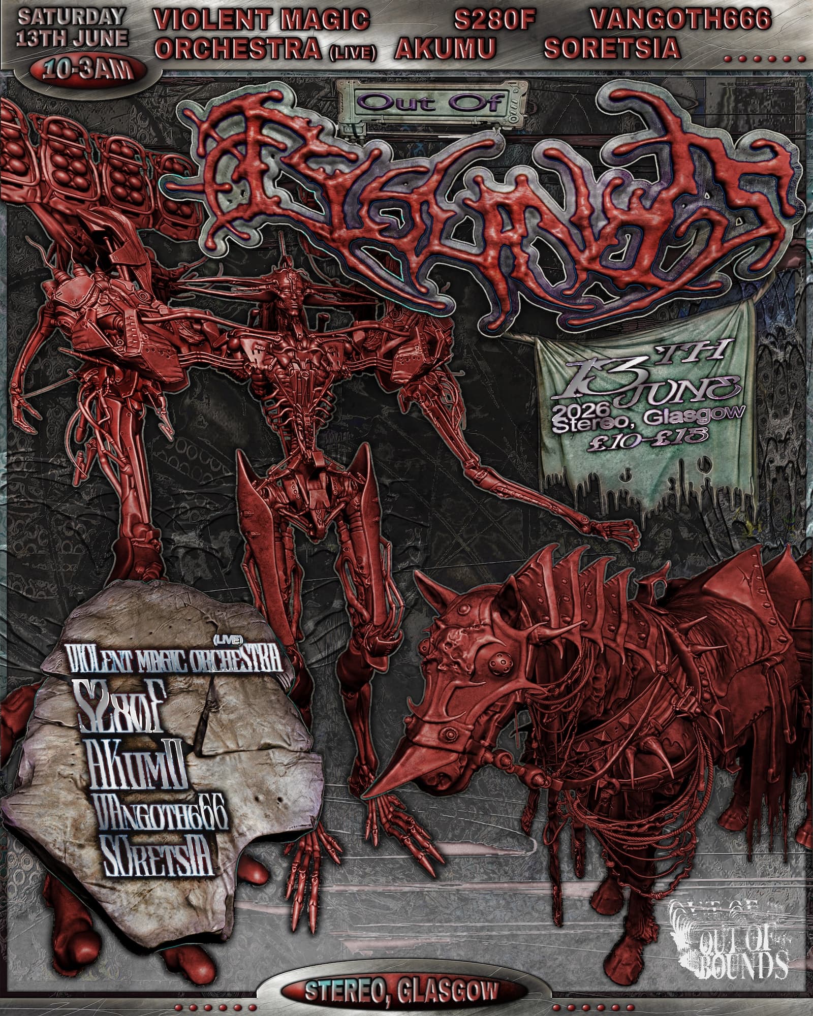 Out of Bounds x Stereo: VMO, S280F, Vangoth666, AKUMU, Soretsia at Stereo, UK